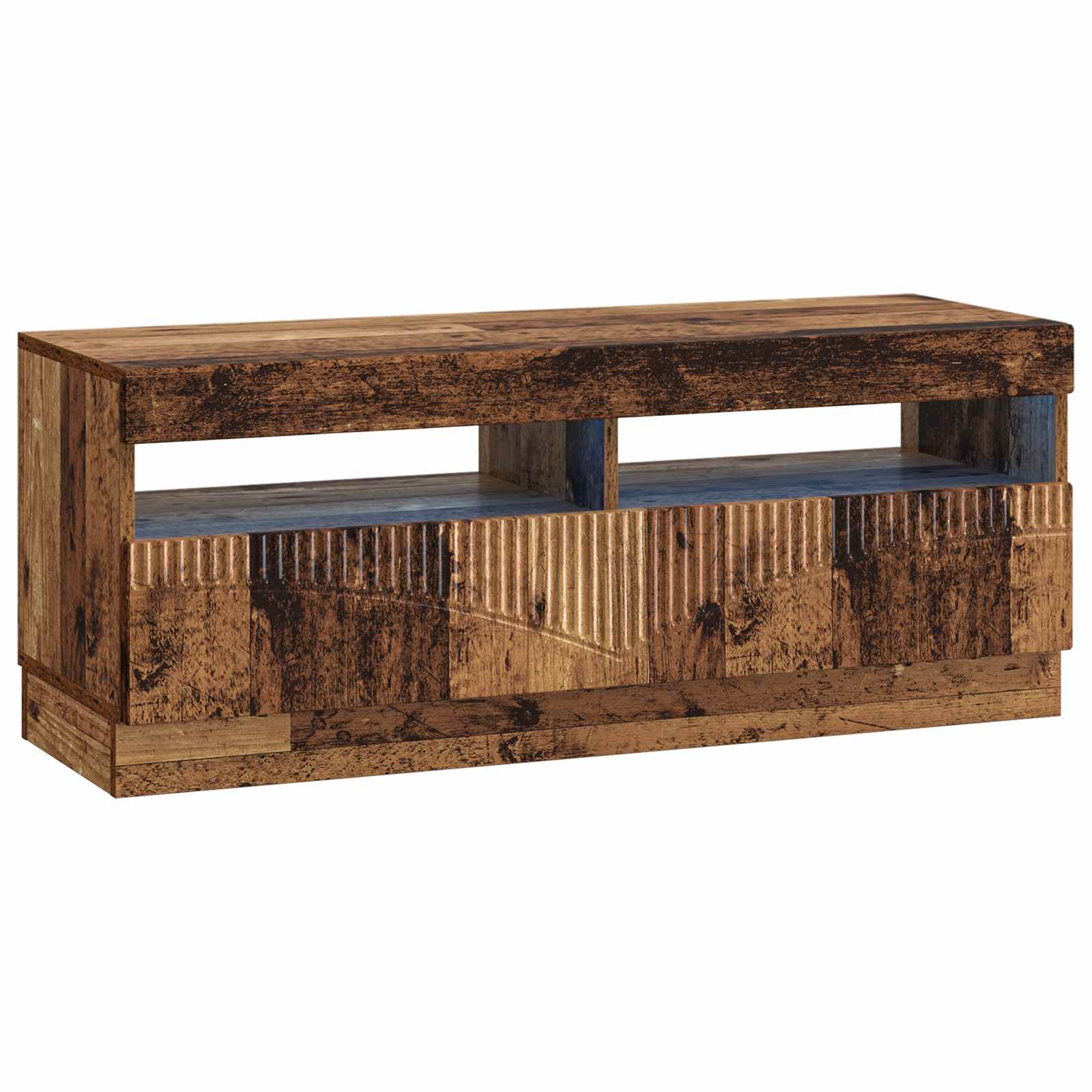 Meuble TV LED 5 pièces Bois ancien Bois d'ingénierie