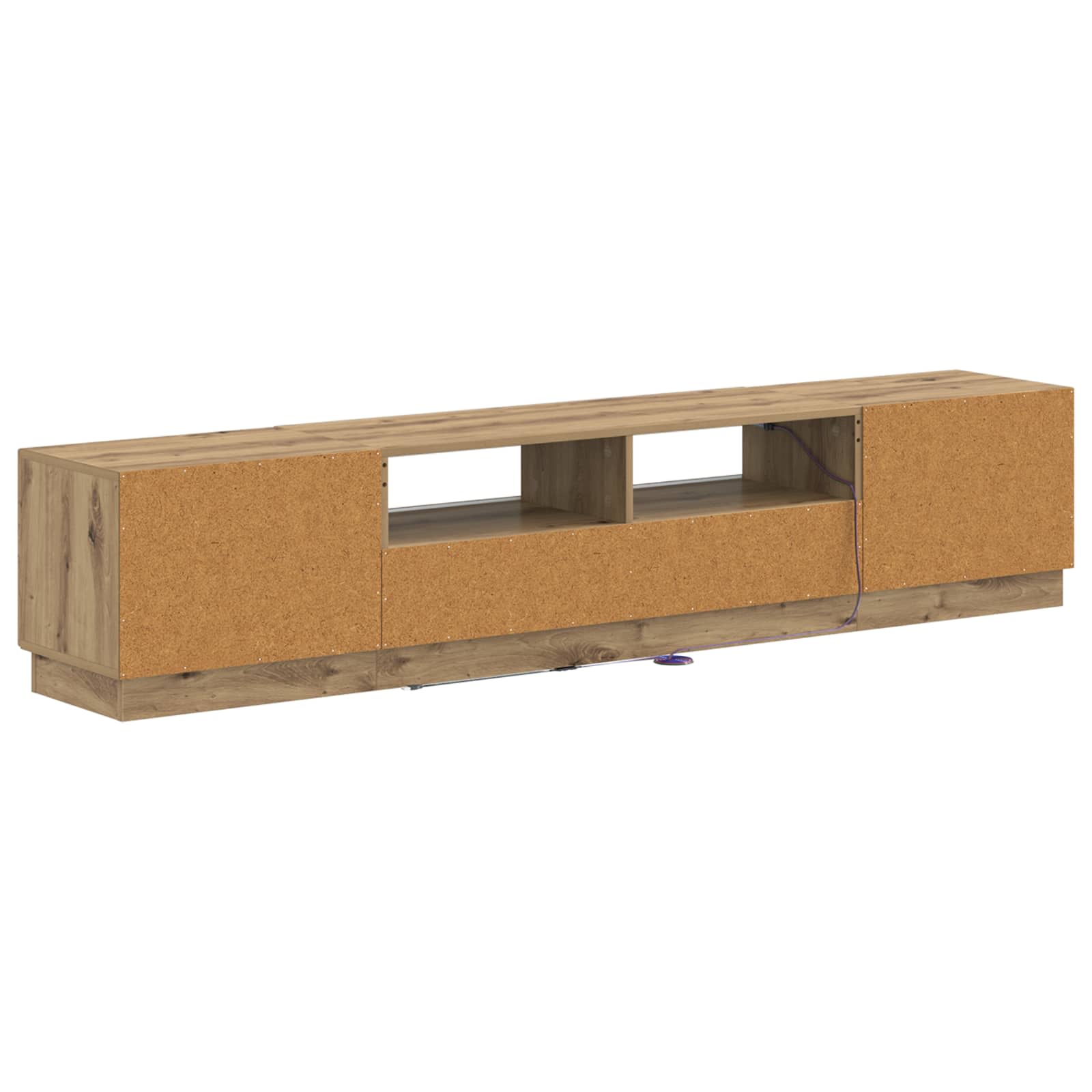 Meuble TV LED 5 pièces Chêne artisanal Bois d'ingénierie