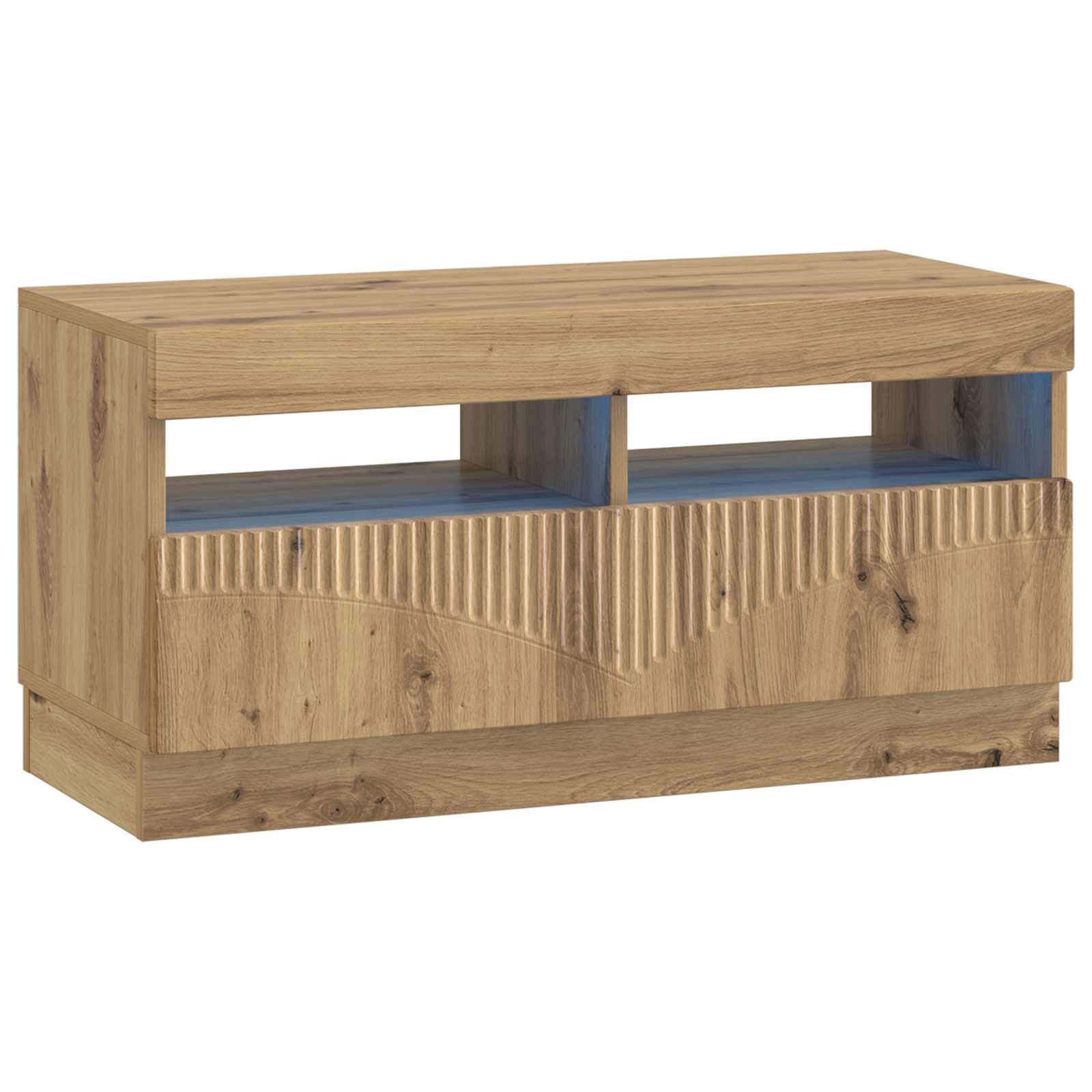 Meuble TV LED 5 pièces Chêne artisanal Bois d'ingénierie