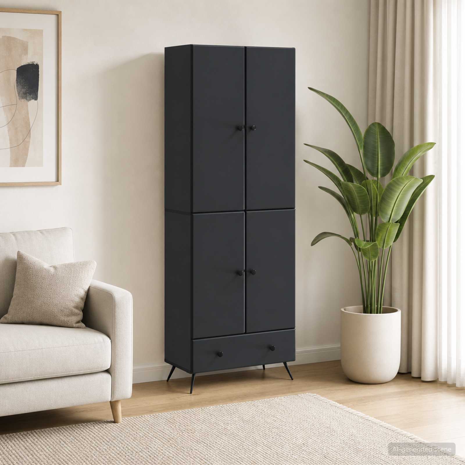 Ensemble de Meubles 2 pc Noir Bois d'ingénierie - XIOS