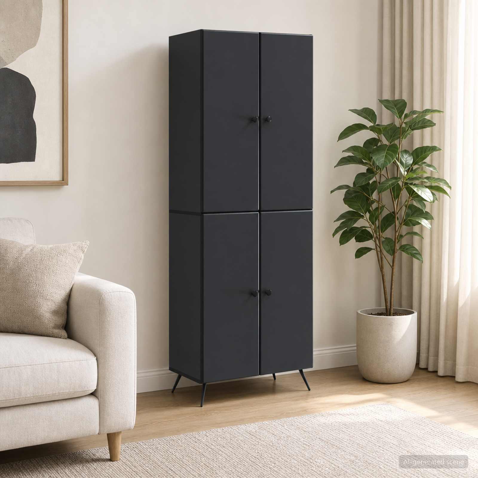 Ensemble de Meubles 2 pc Noir Bois d'ingénierie - XIOS