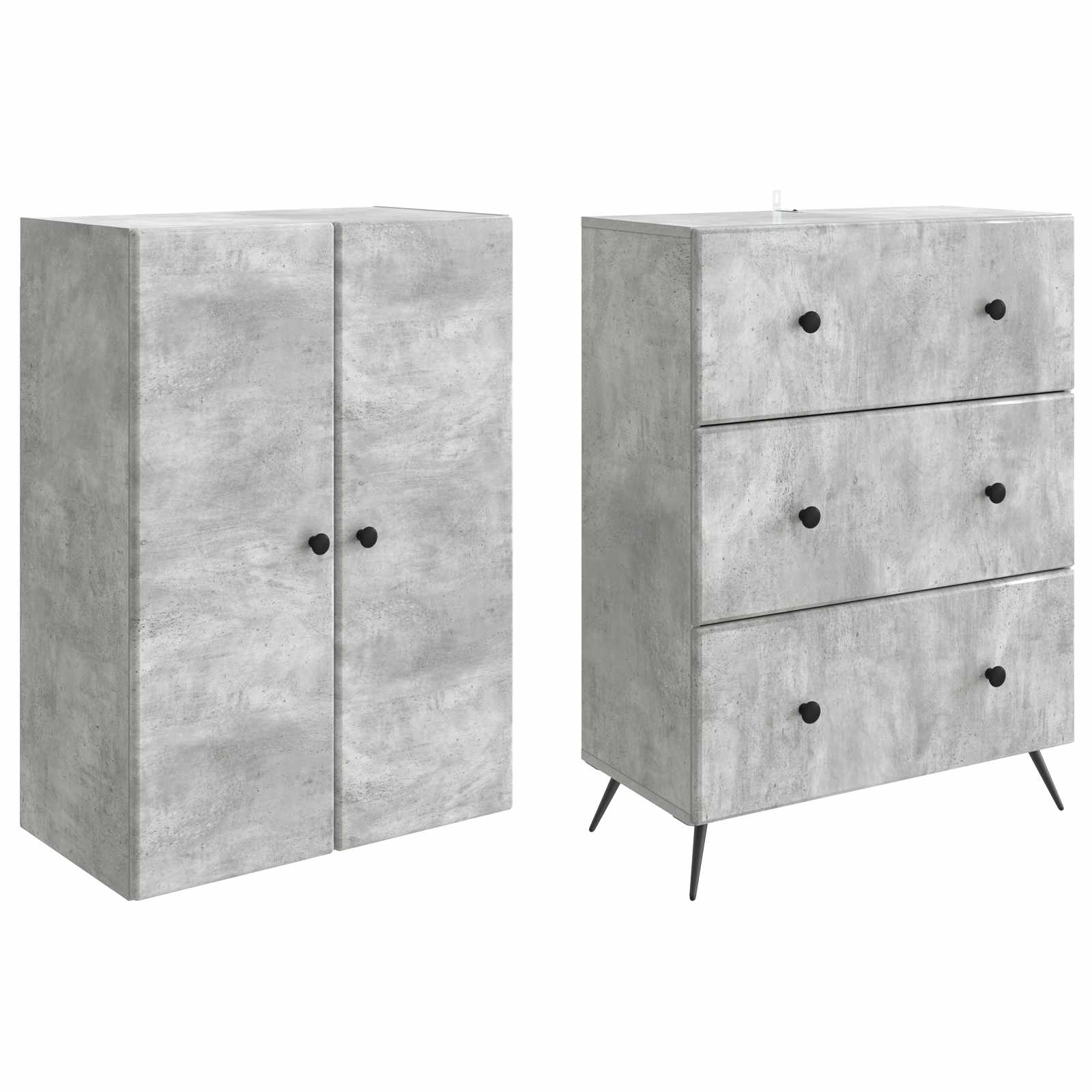 Ensemble de Meubles 2 pcs Gris béton 66 x 34,5 x 90 cm - XIOS