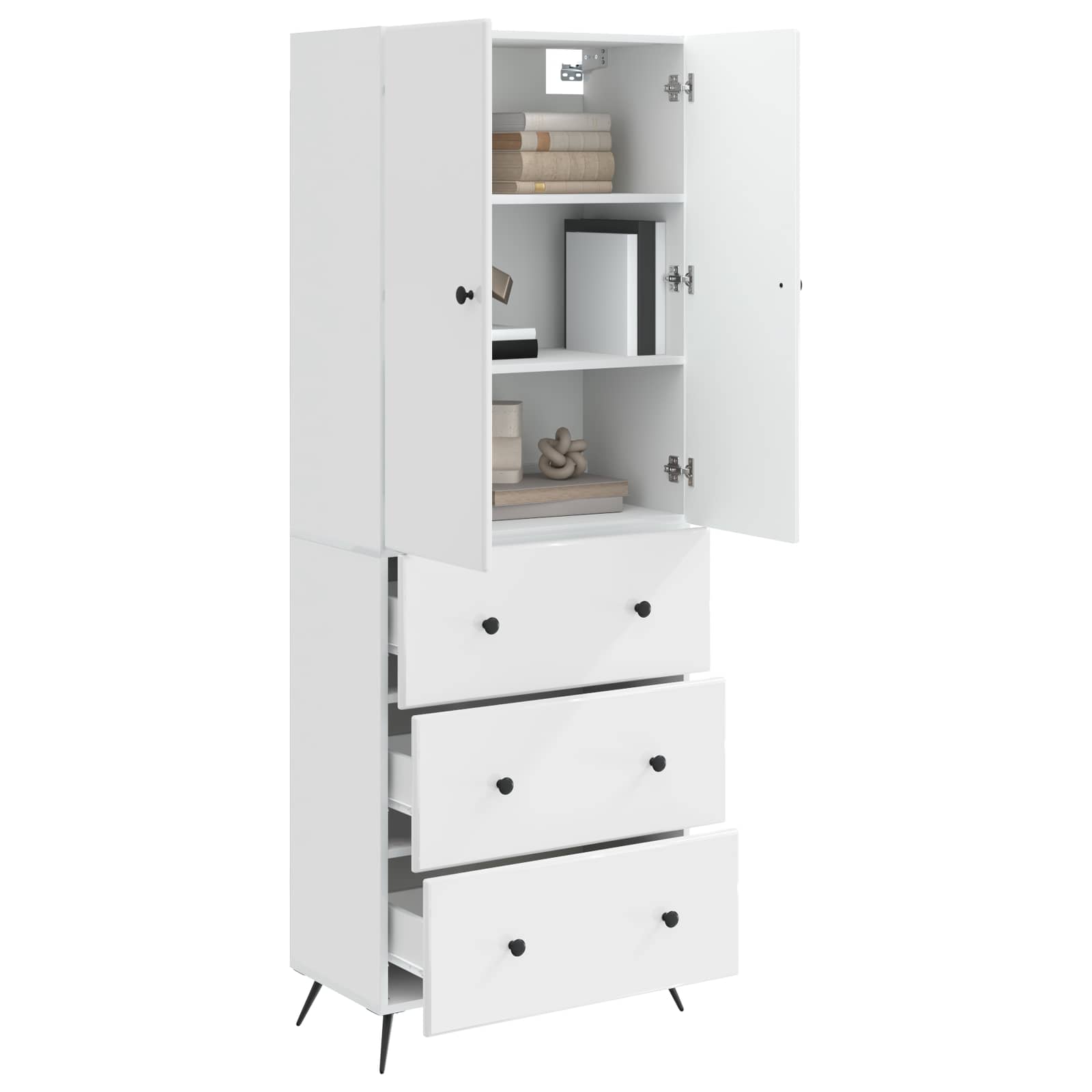 Ensemble de Meubles 2 pcs Blanc brillant 66 x 34,5 x 90 cm - XIOS