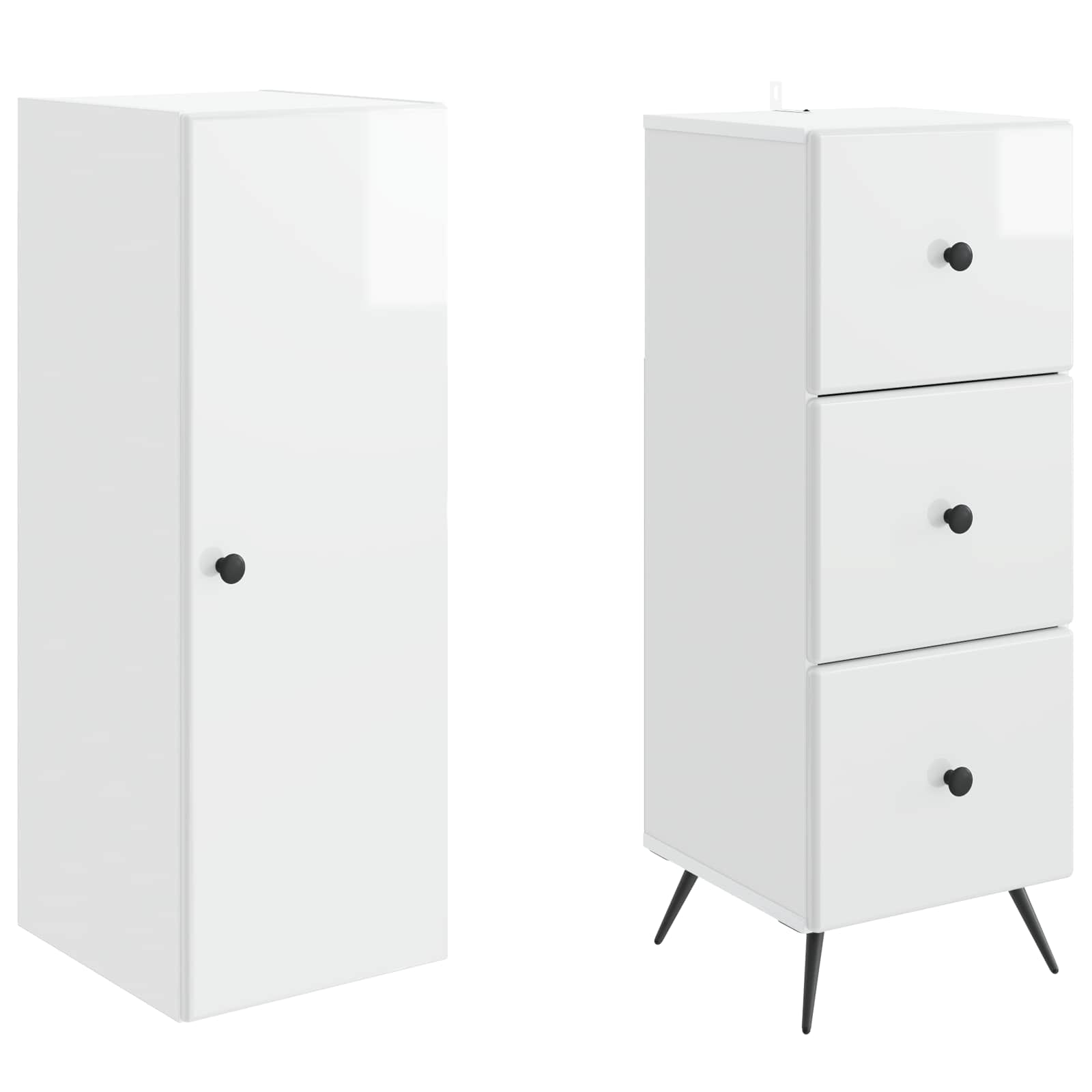 Ensemble de Meubles 2 pcs Blanc brillant 34,5 x 34,5 x 90 cm - XIOS