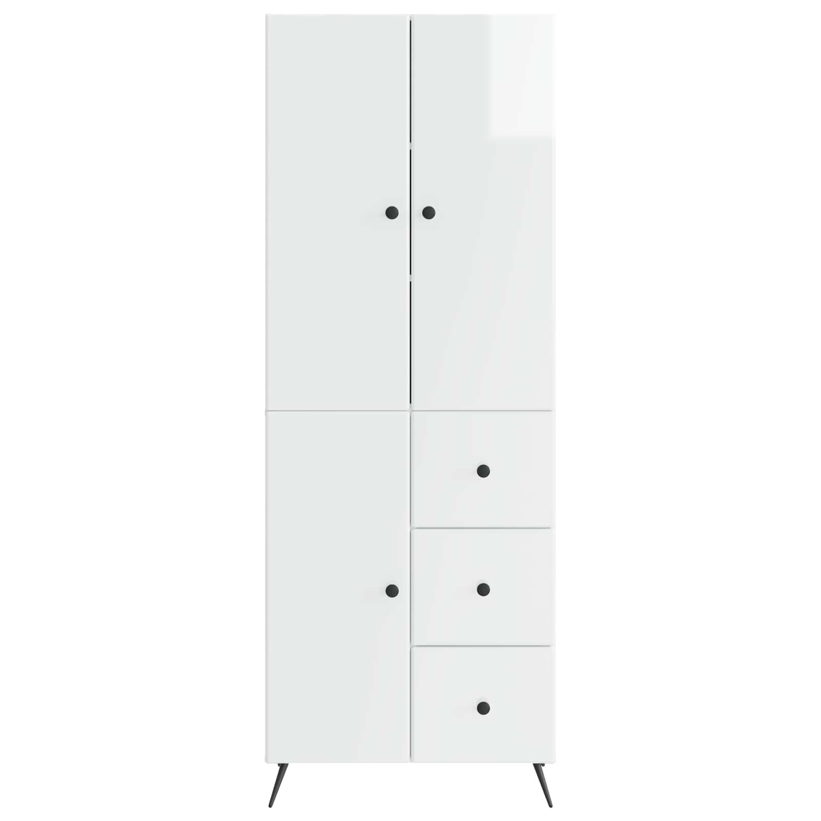 Ensemble de Meubles 2 pcs Blanc brillant Bois d'ingénierie - XIOS
