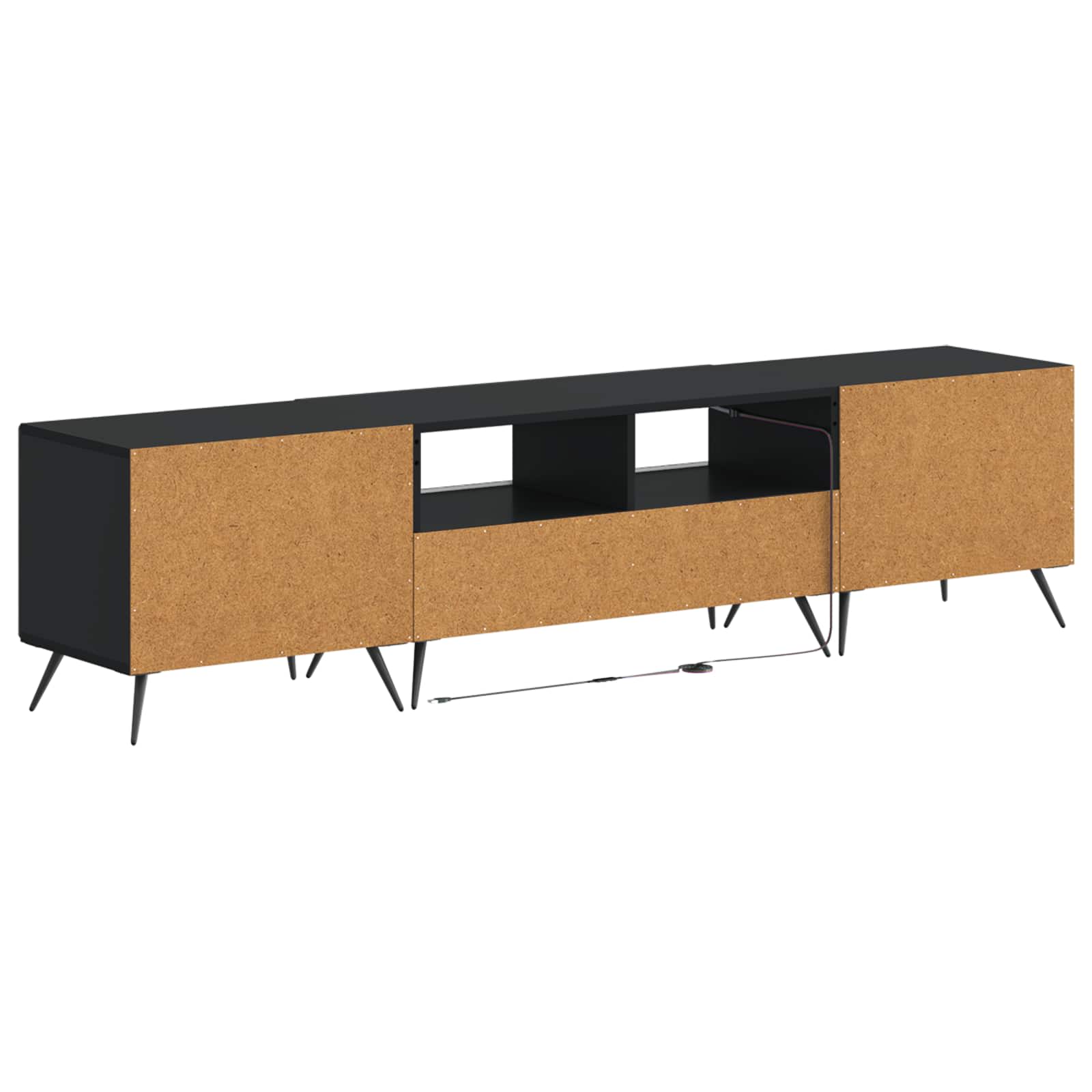 Meuble TV LED 5 pièces Noir Bois d'ingénierie