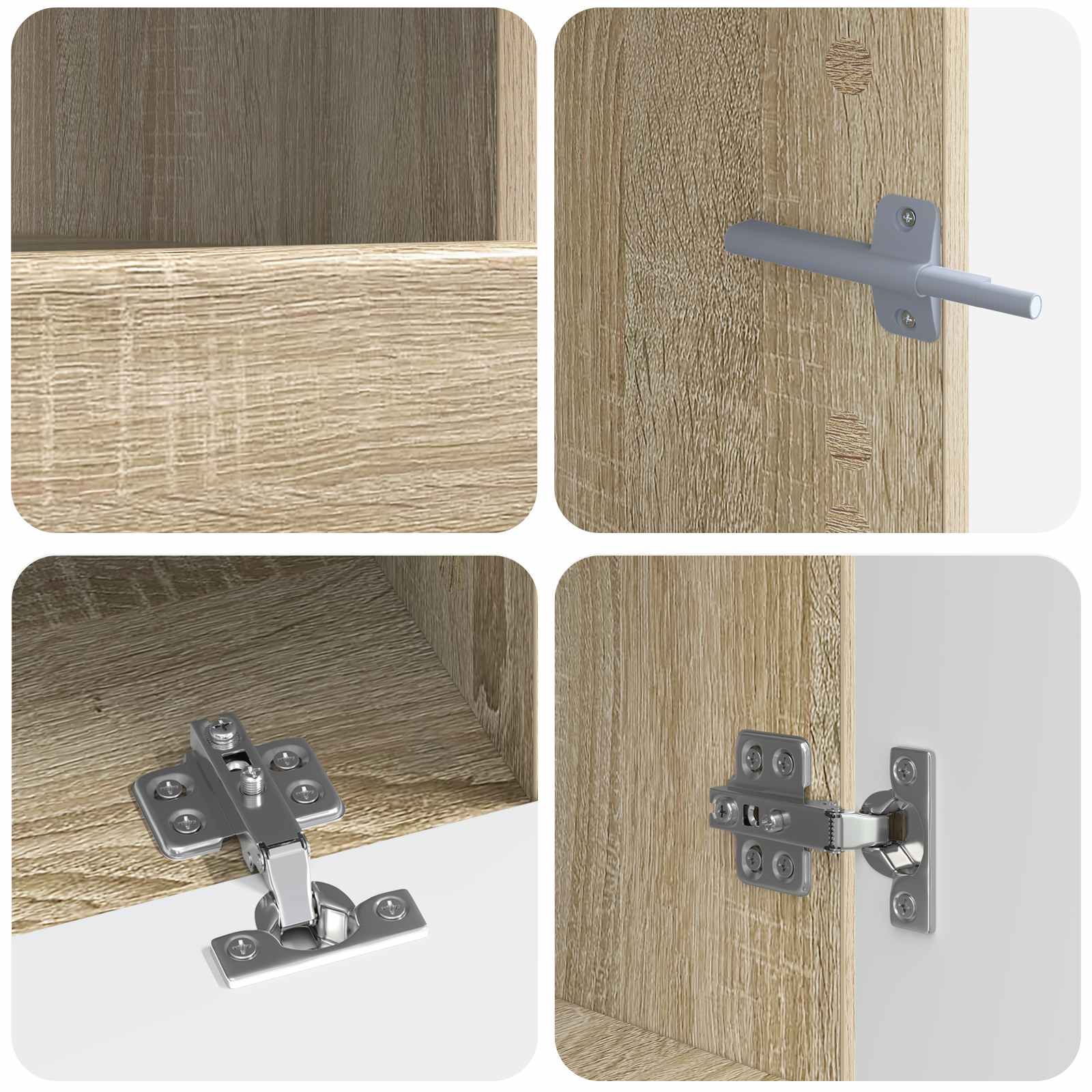 Meuble TV LED 5 pièces Chêne Sonoma Bois d'ingénierie