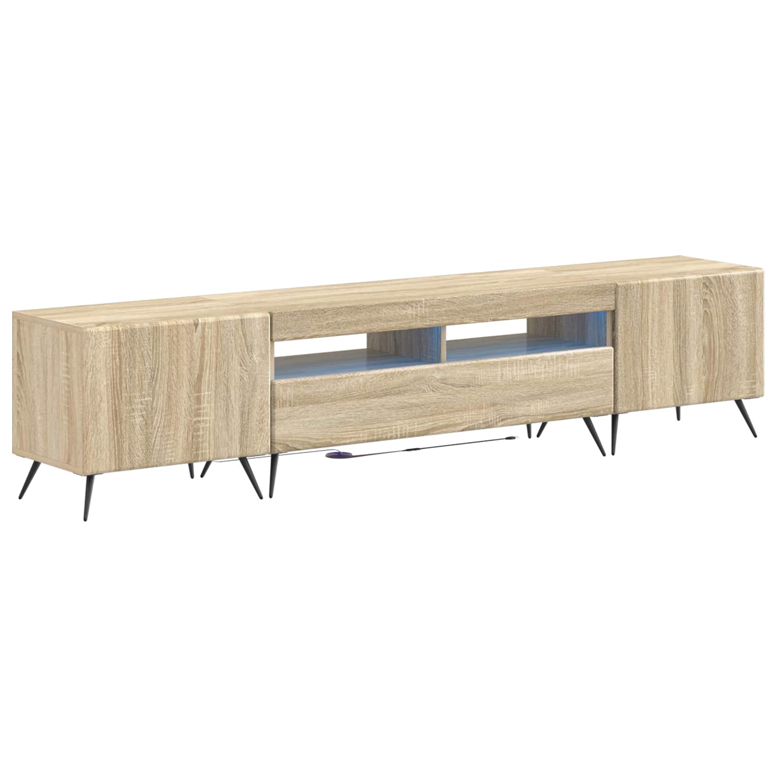 Meuble TV LED 5 pièces Chêne Sonoma Bois d'ingénierie