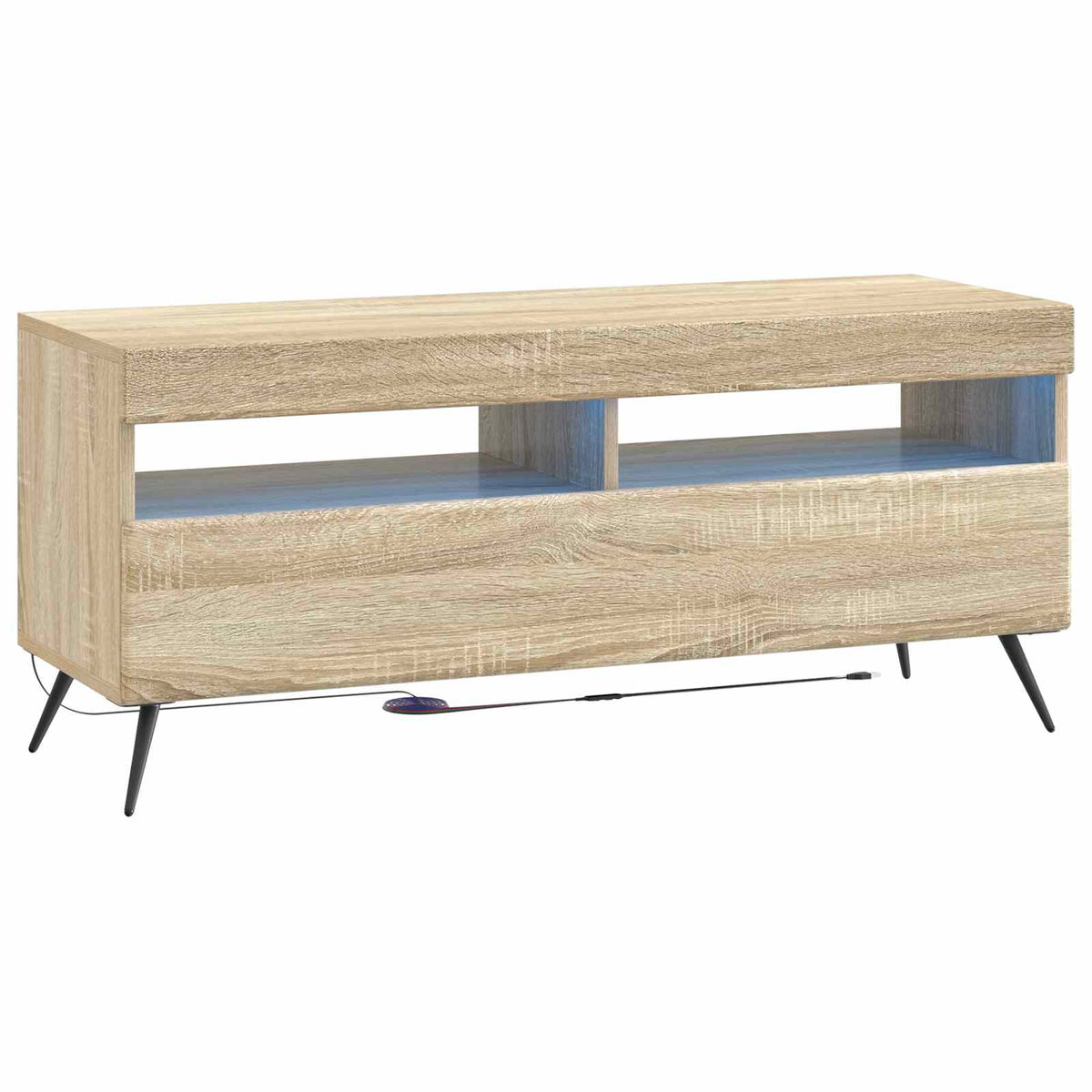 Meuble TV LED BREDA 3 pc Chêne Sonoma Bois d'ingénierie