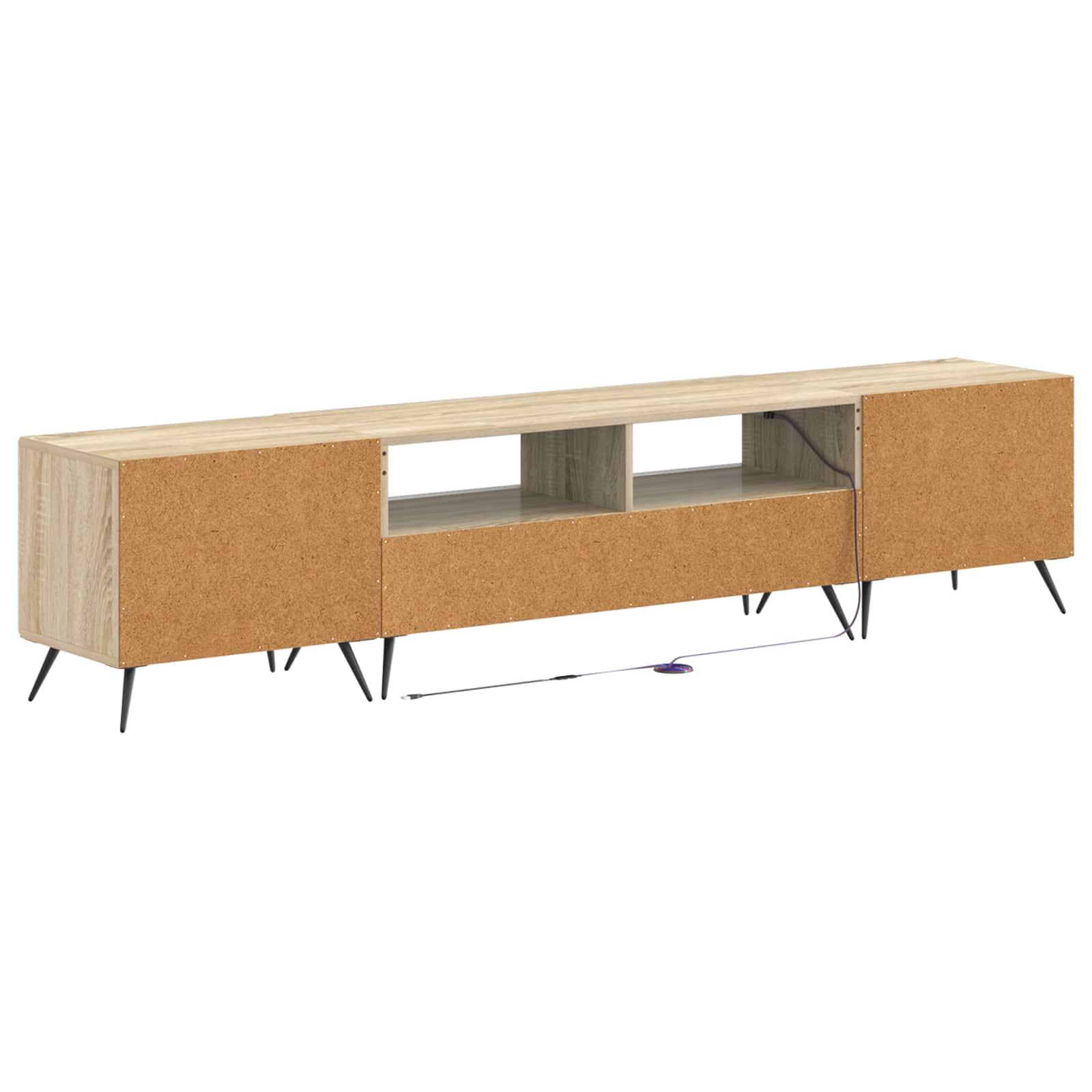 Meuble TV LED 5 pièces Chêne Sonoma Bois d'ingénierie
