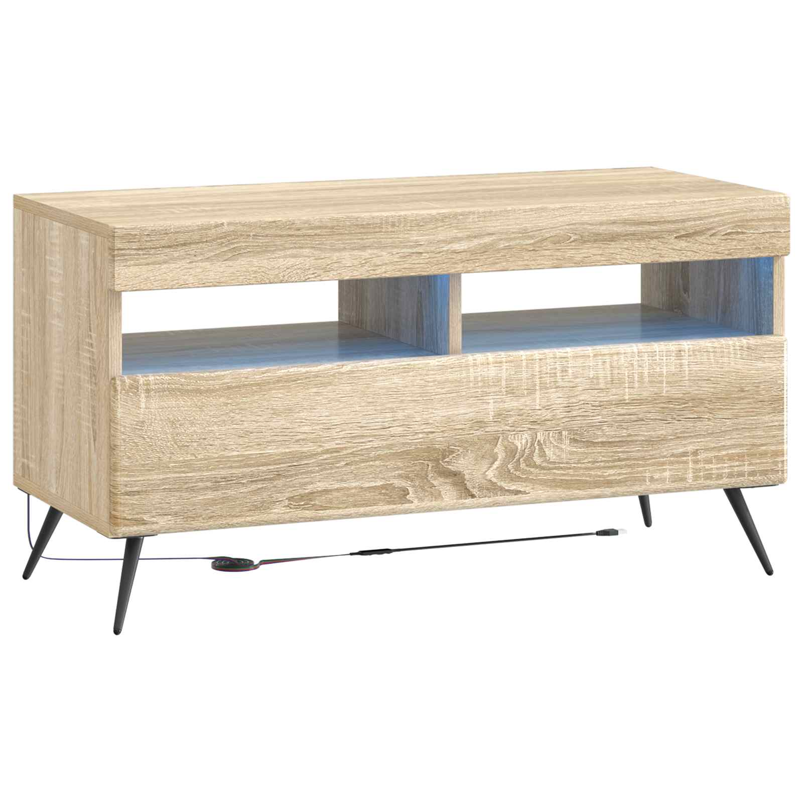 Meuble TV LED 5 pièces Chêne Sonoma Bois d'ingénierie