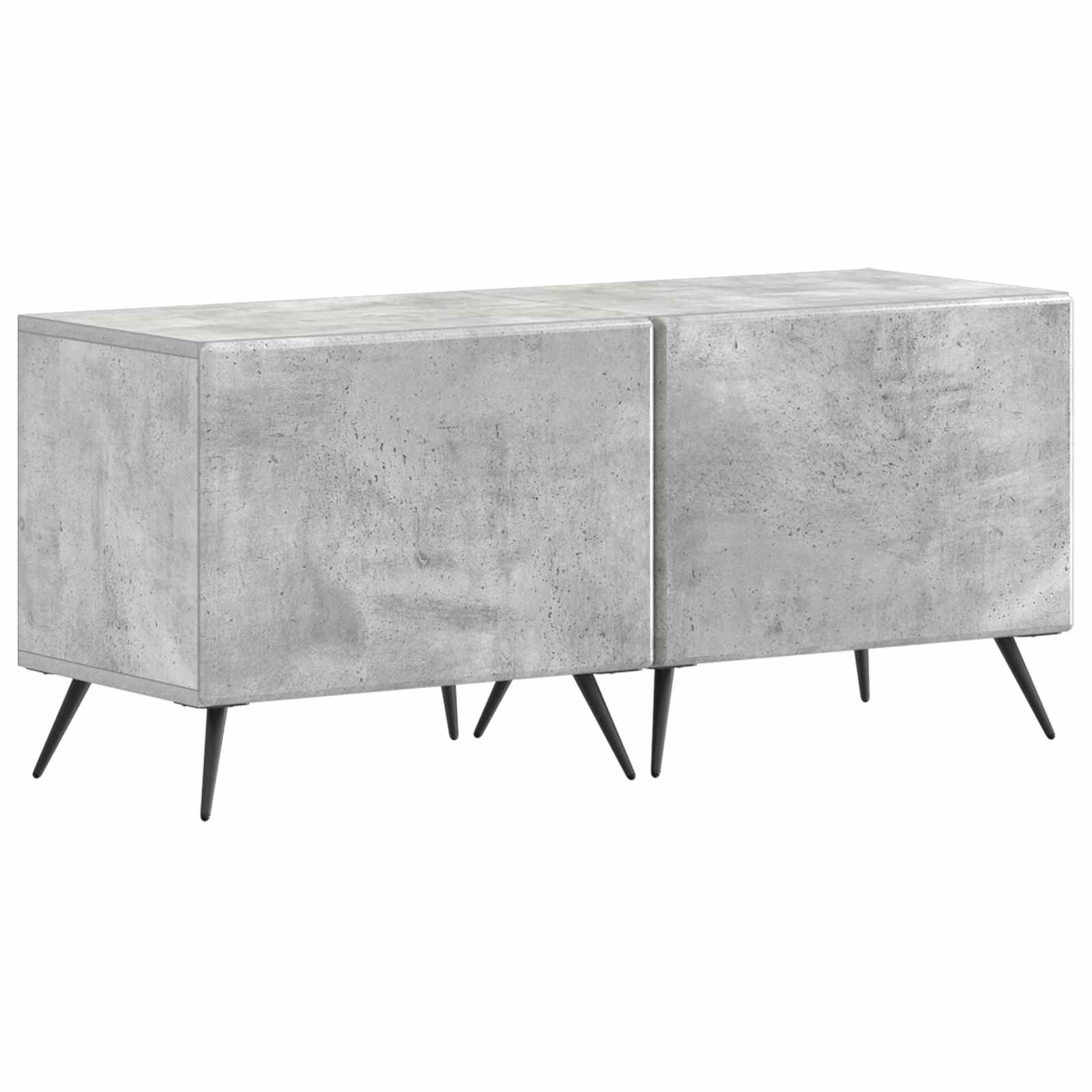 Meuble TV LED 5 pièces Gris béton Bois d'ingénierie