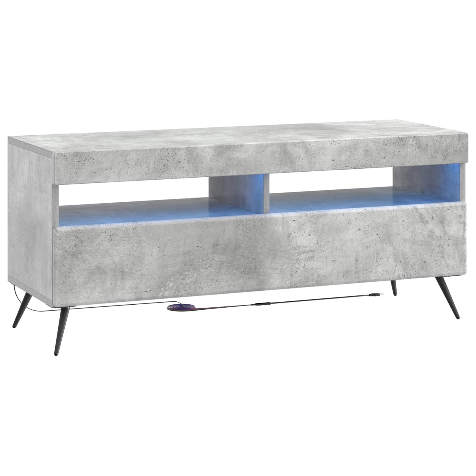 Meuble TV LED 5 pièces Gris béton Bois d'ingénierie