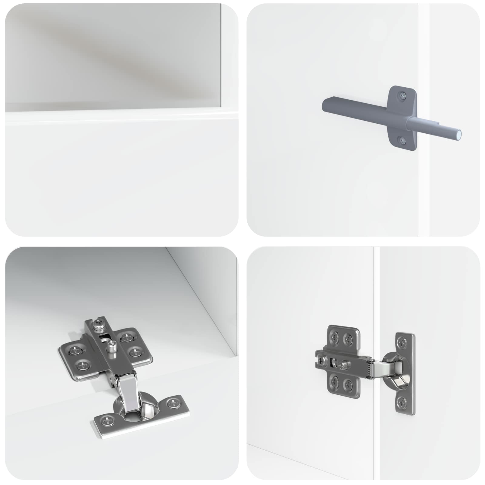 Meuble TV LED 5 pièces Blanc brillant Bois d'ingénierie
