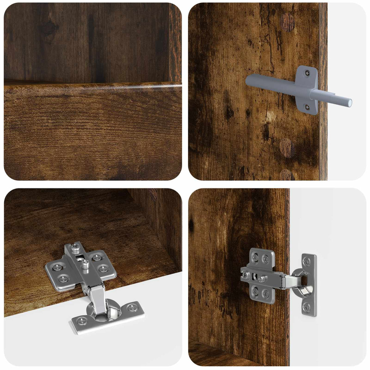 Meuble TV LED BREDA 3 pc Chêne fumé Bois d'ingénierie