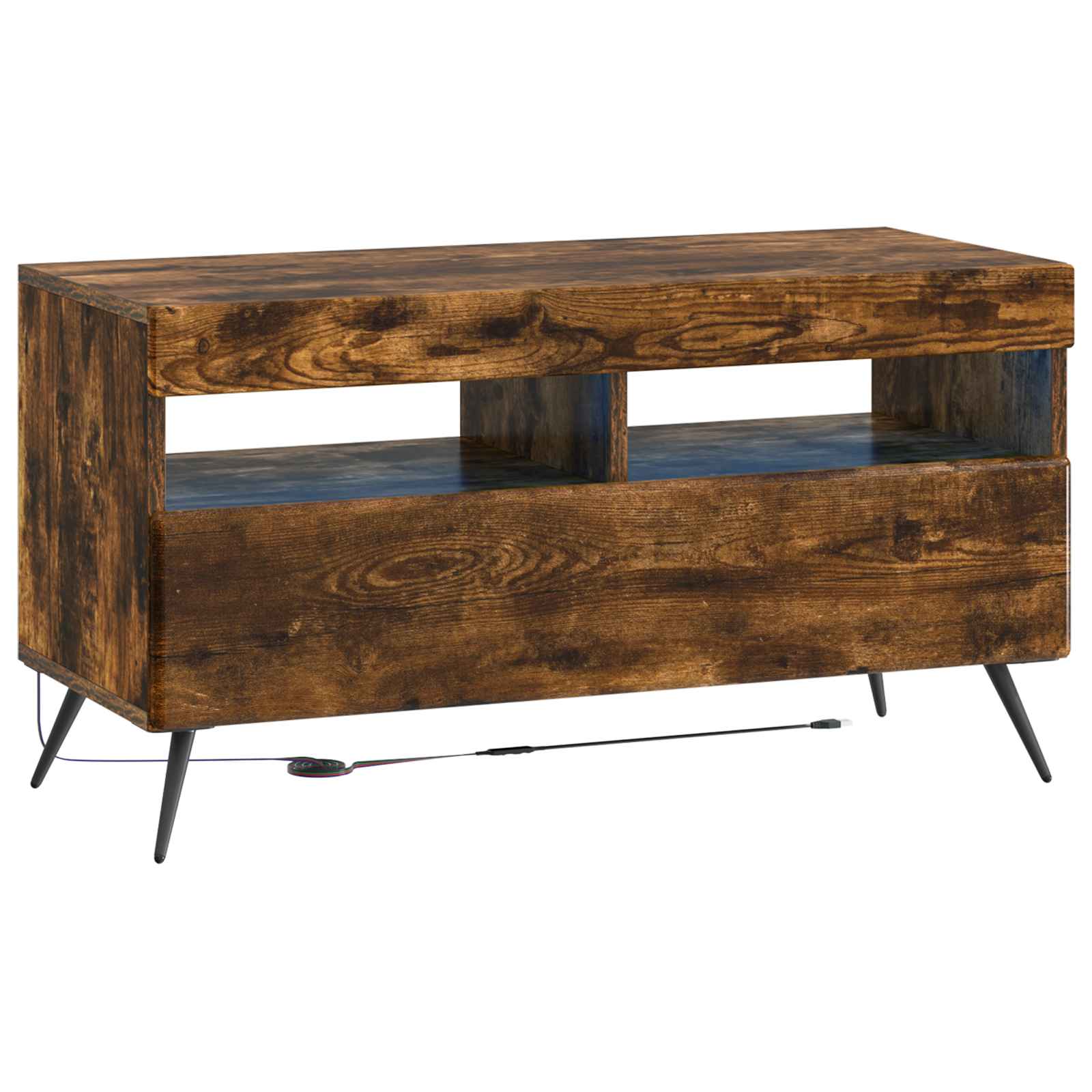 Meuble TV LED 5 pièces Chêne fumé Bois d'ingénierie
