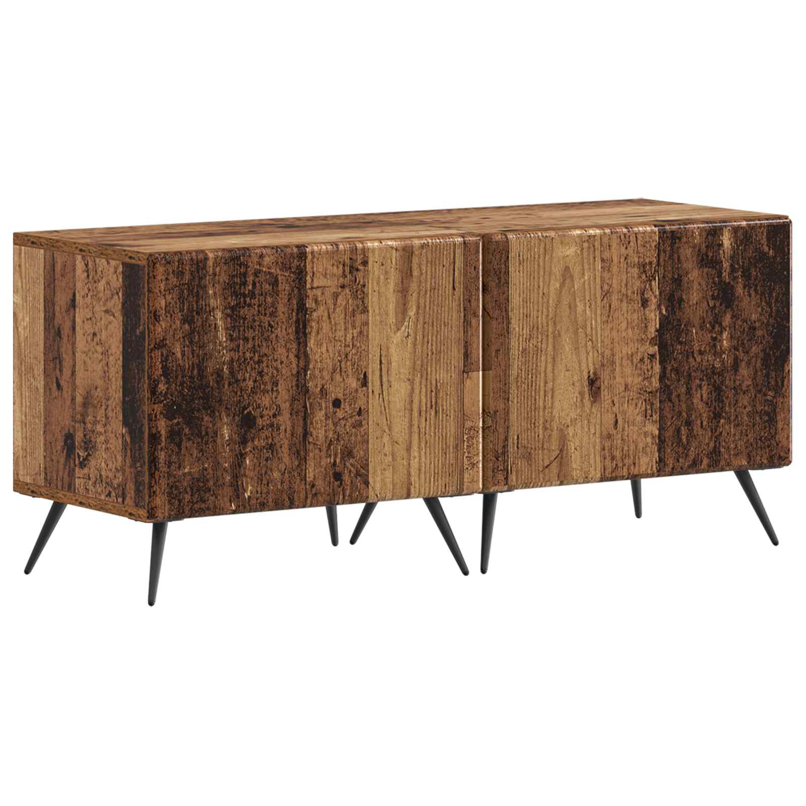 Meuble TV LED 5 pièces Bois ancien Bois d'ingénierie