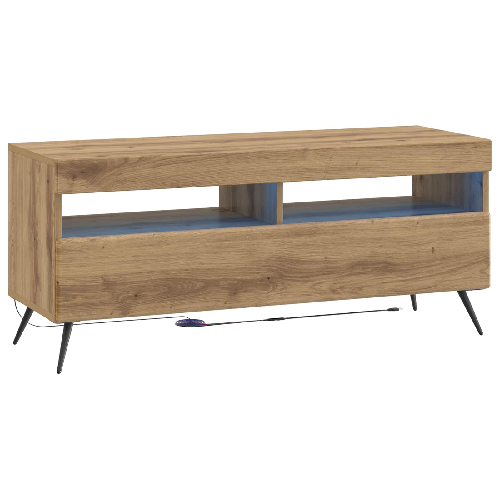 Meuble TV LED 5 pièces Chêne artisanal Bois d'ingénierie