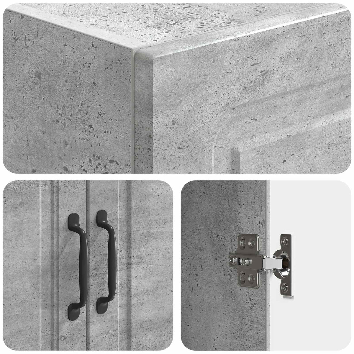 Ensemble de Meubles 2 pc Gris béton Bois d'ingénierie - XIOS