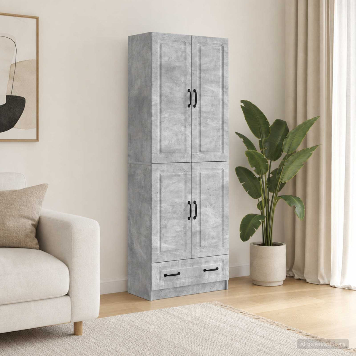 Ensemble de Meubles 2 pc Gris béton Bois d'ingénierie - XIOS