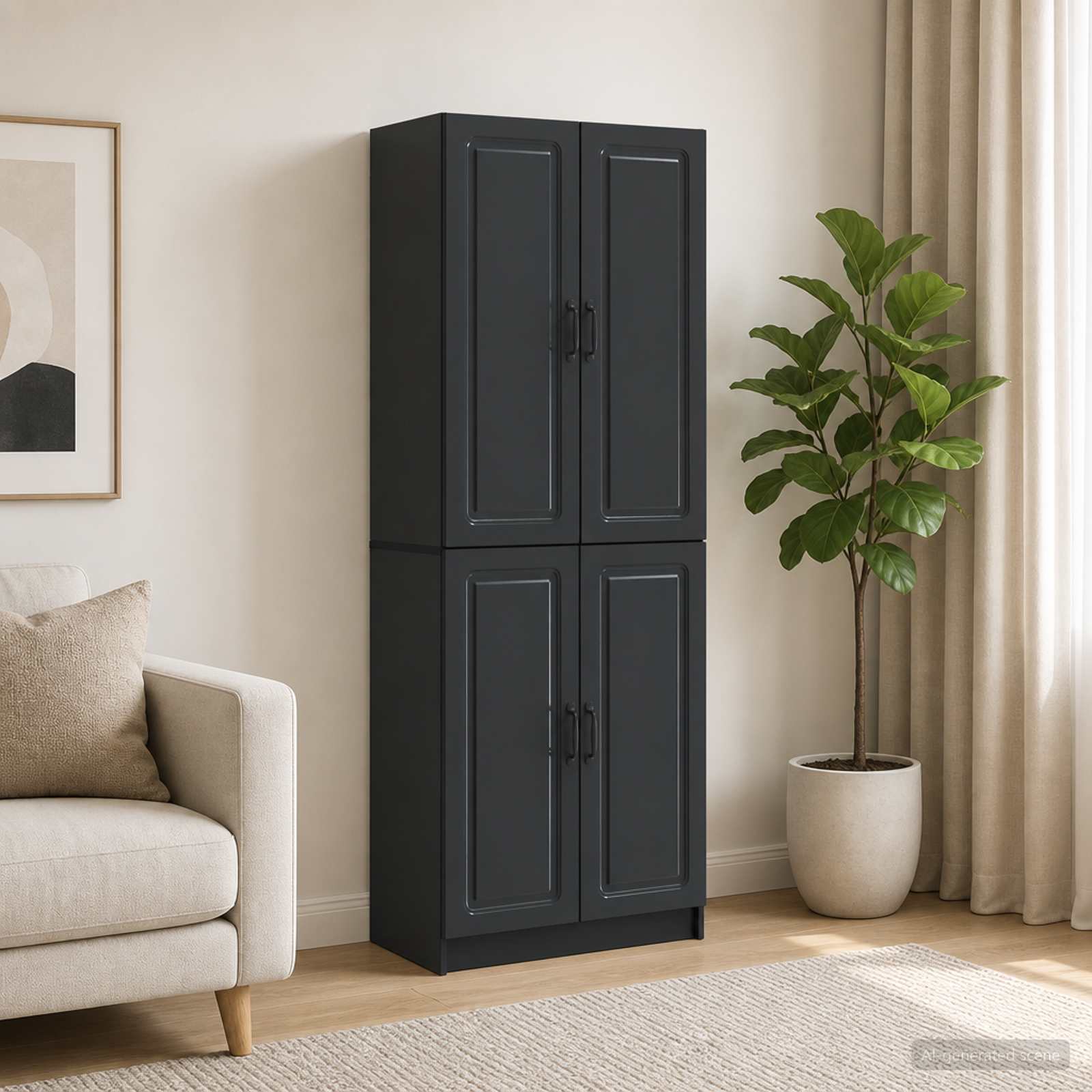 Ensemble de Meubles 2 pc Noir Bois d'ingénierie - XIOS