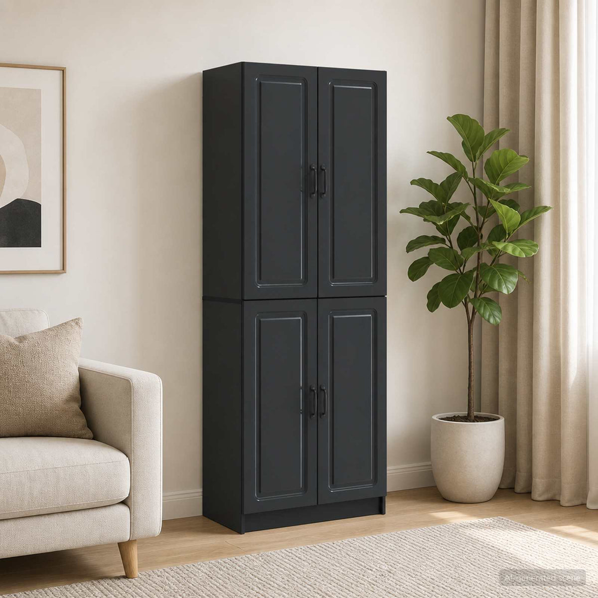Ensemble de Meubles 2 pc Noir Bois d'ingénierie