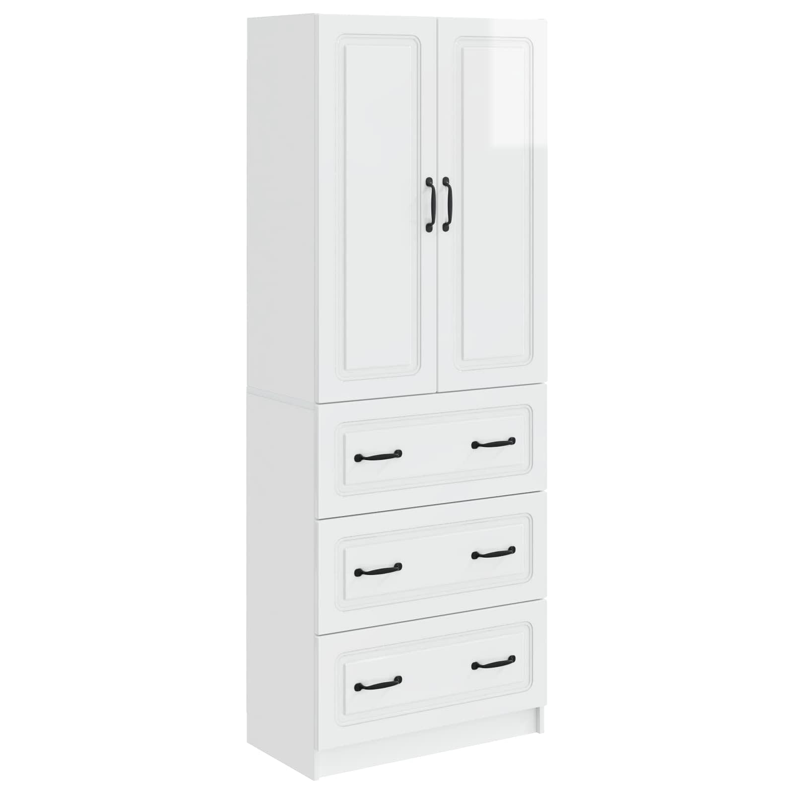 Ensemble de Meubles 2 pcs Blanc brillant 66 x 34,5 x 87 cm - XIOS