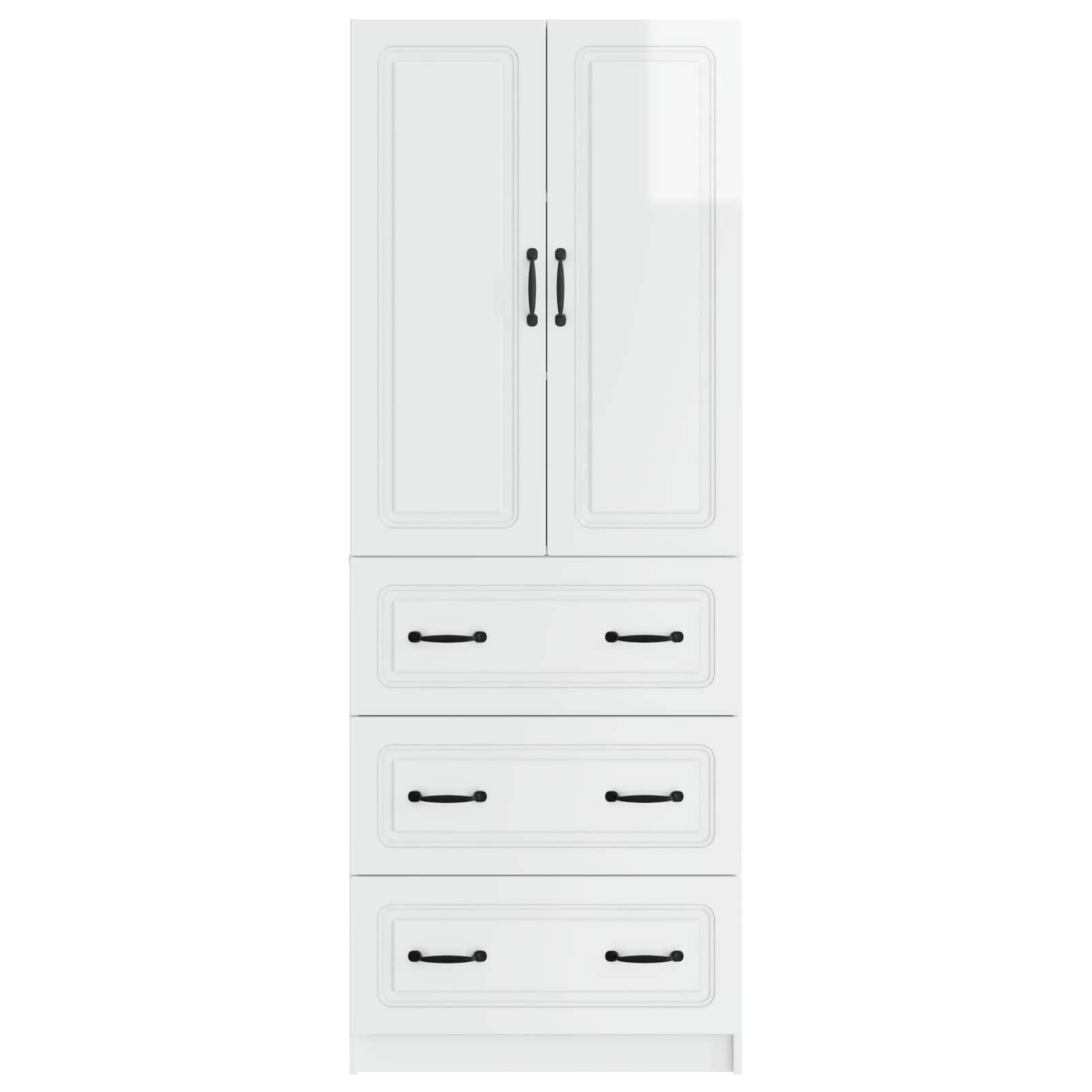 Ensemble de Meubles 2 pcs Blanc brillant 66 x 34,5 x 87 cm - XIOS