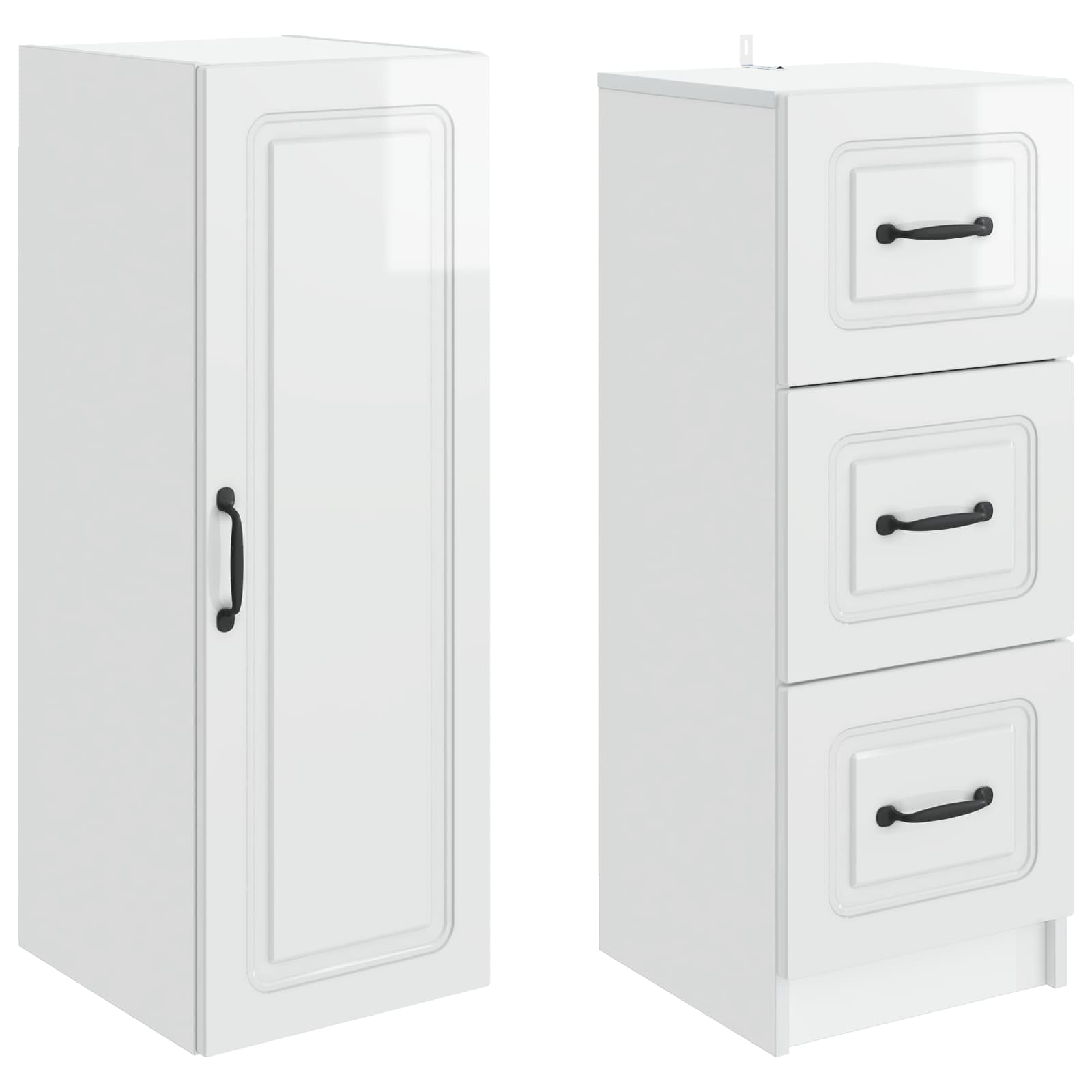 Ensemble de Meubles 2 pcs Blanc brillant 33 x 34,5 x 87 cm - XIOS