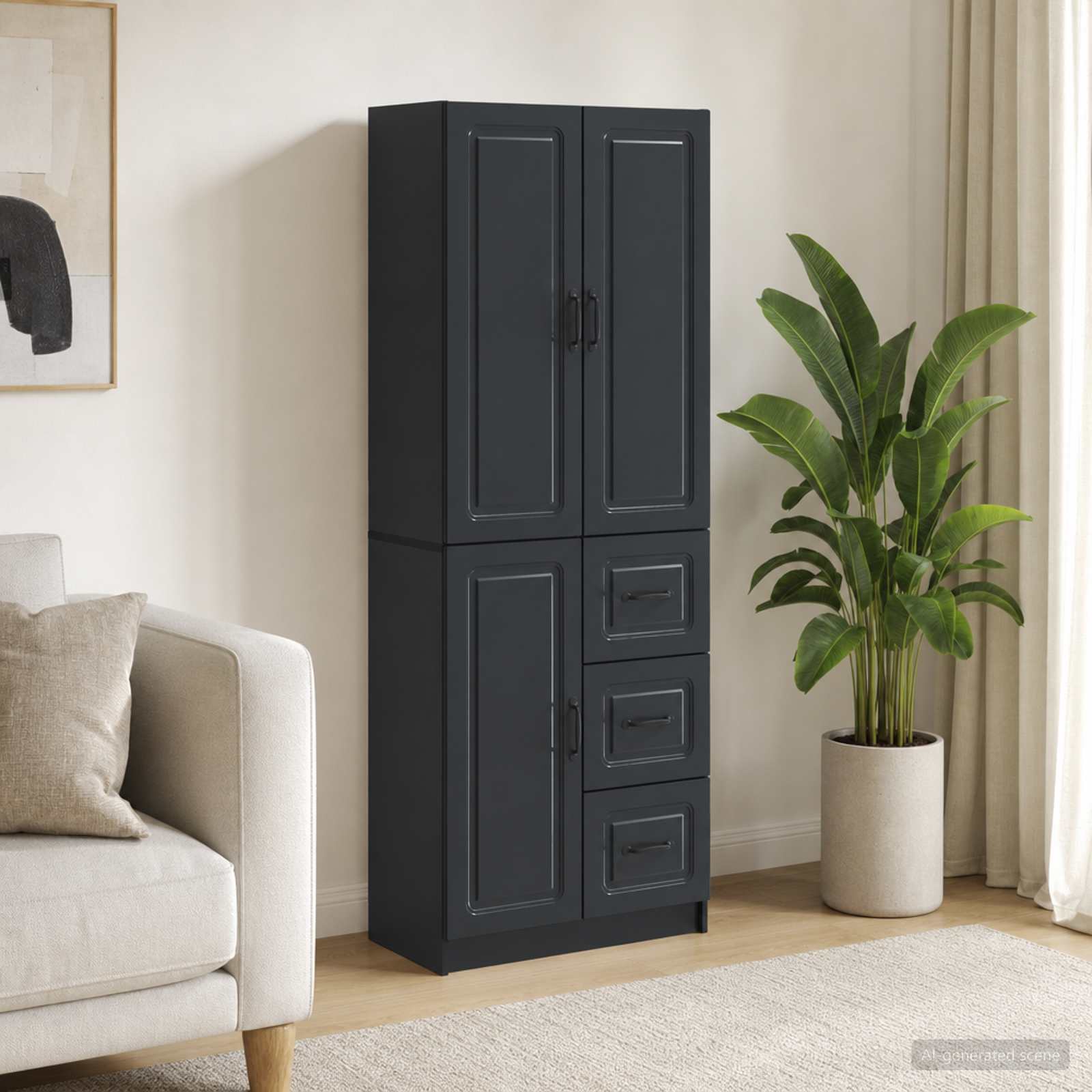 Ensemble de Meubles 2 pc Noir Bois d'ingénierie - XIOS