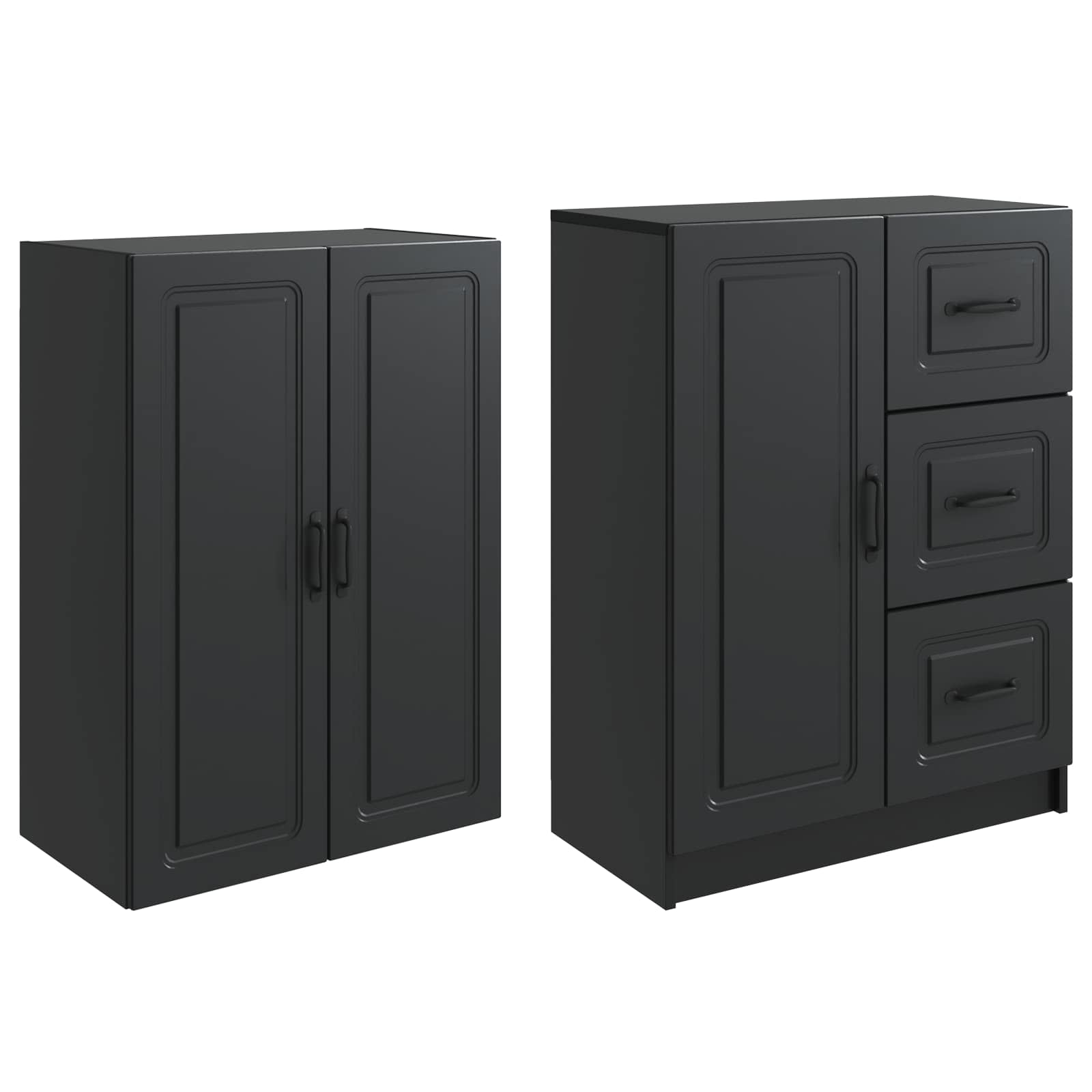 Ensemble de Meubles 2 pc Noir Bois d'ingénierie - XIOS