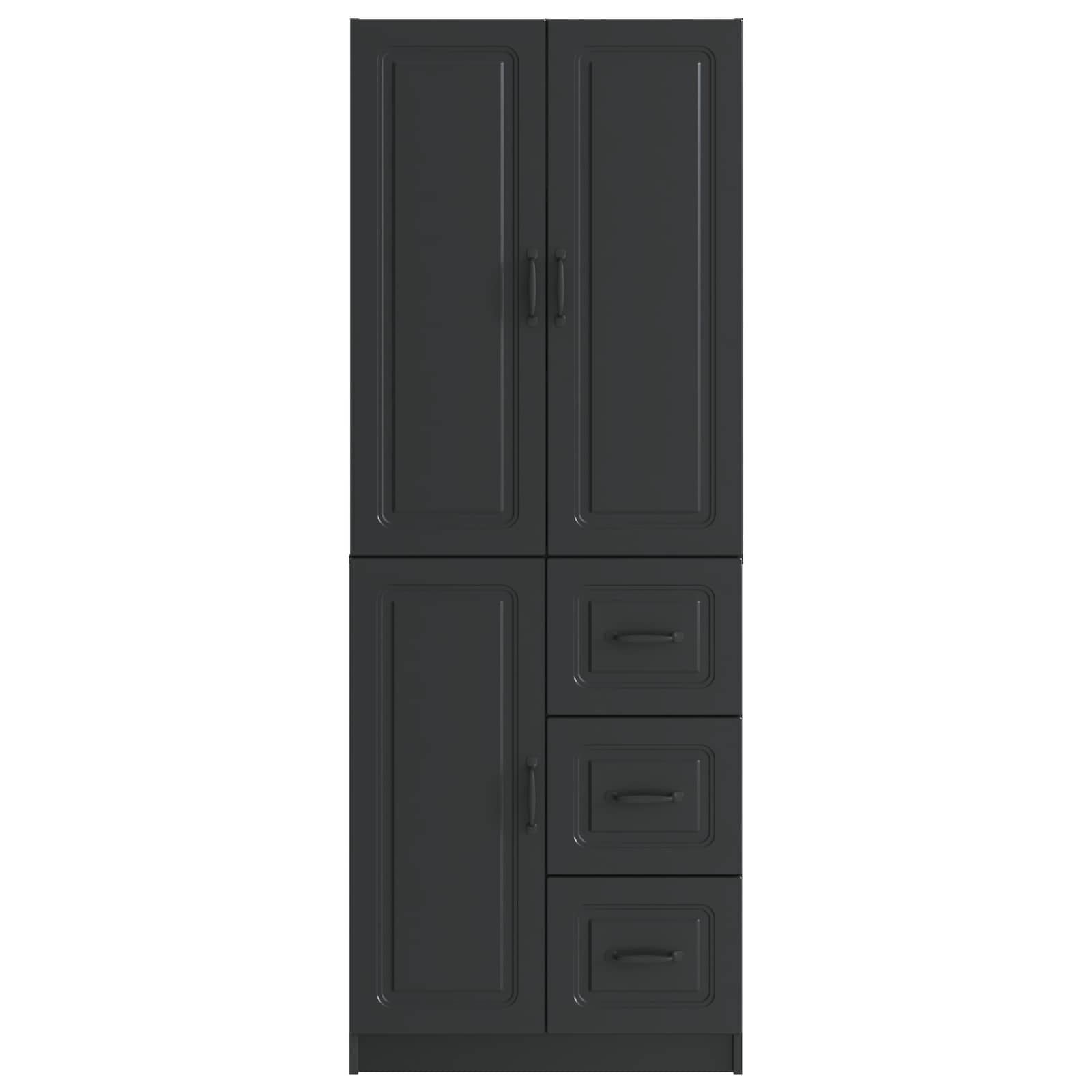 Ensemble de Meubles 2 pc Noir Bois d'ingénierie - XIOS