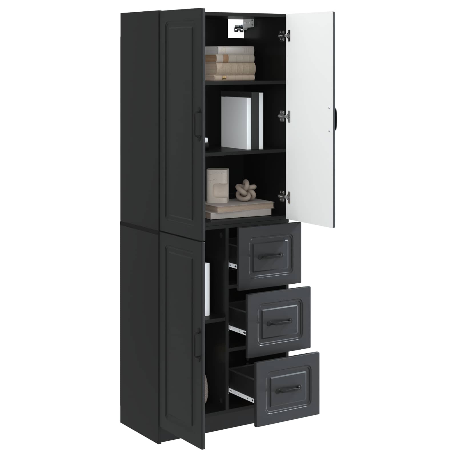 Ensemble de Meubles 2 pc Noir Bois d'ingénierie - XIOS