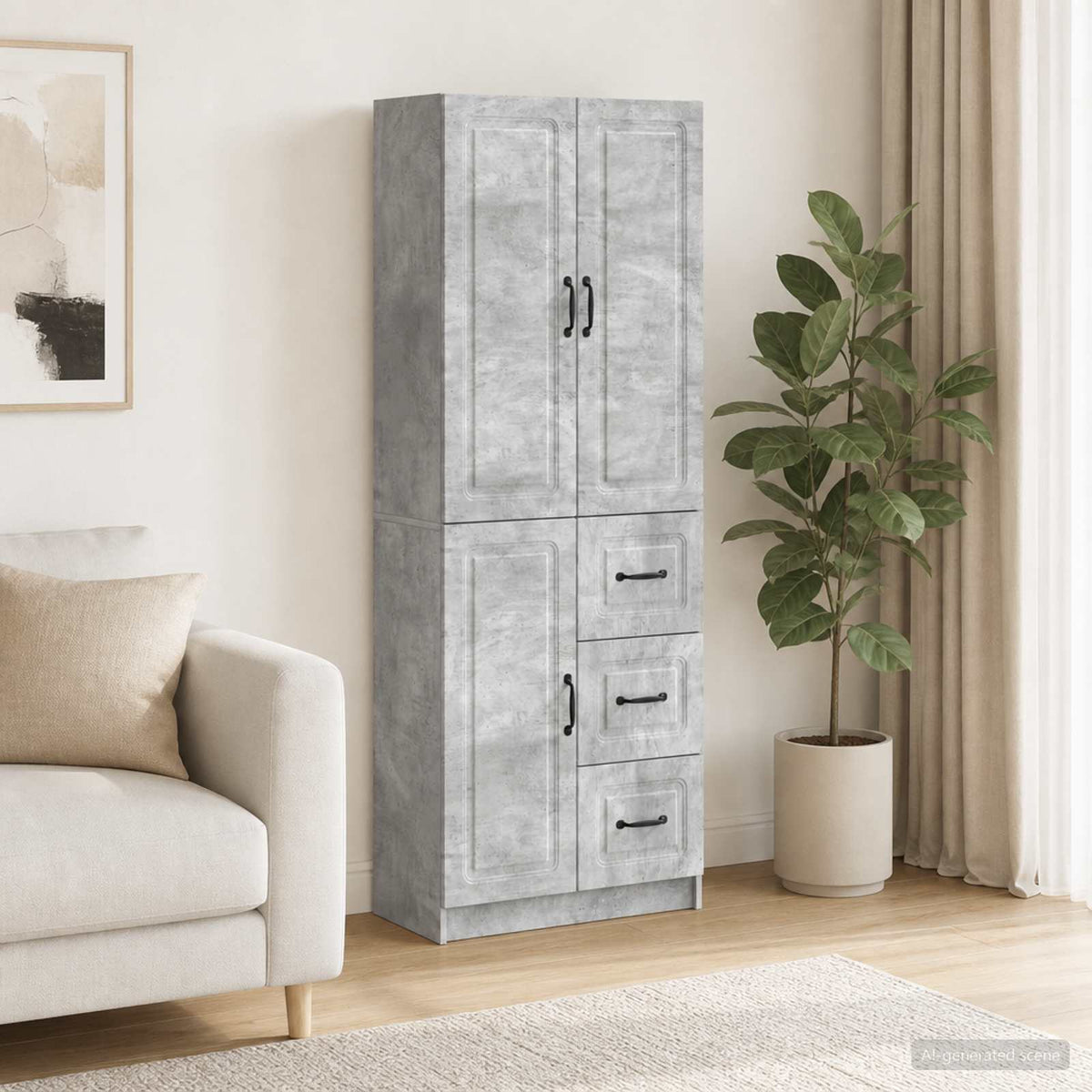 Ensemble de Meubles 2 pc Gris béton Bois d'ingénierie - XIOS