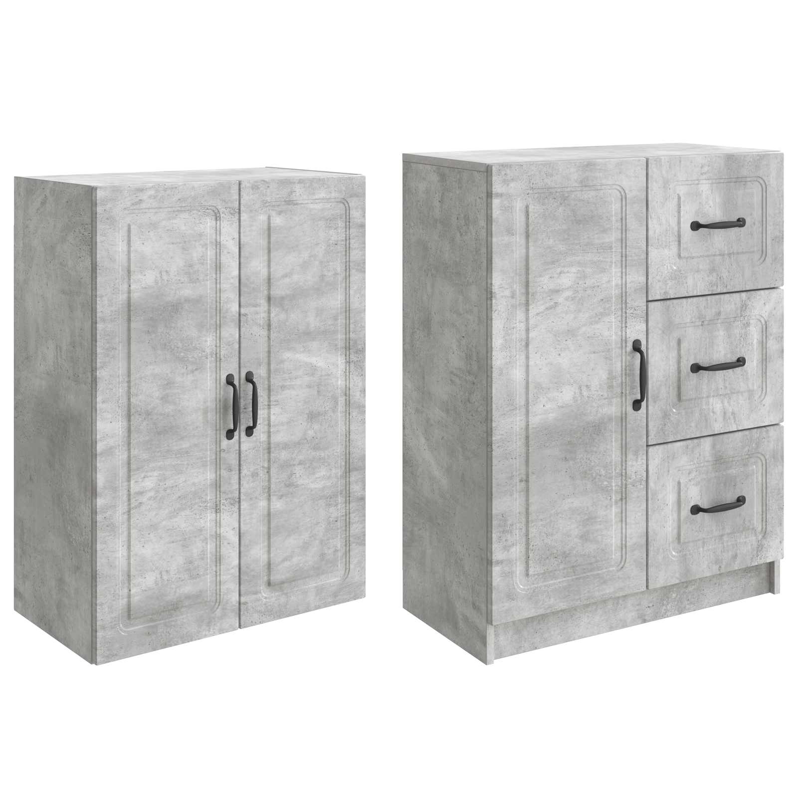 Ensemble de Meubles 2 pc Gris béton Bois d'ingénierie - XIOS