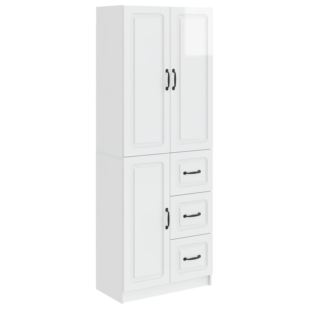 Ensemble de Meubles 2 pc Blanc brillant Bois d'ingénierie