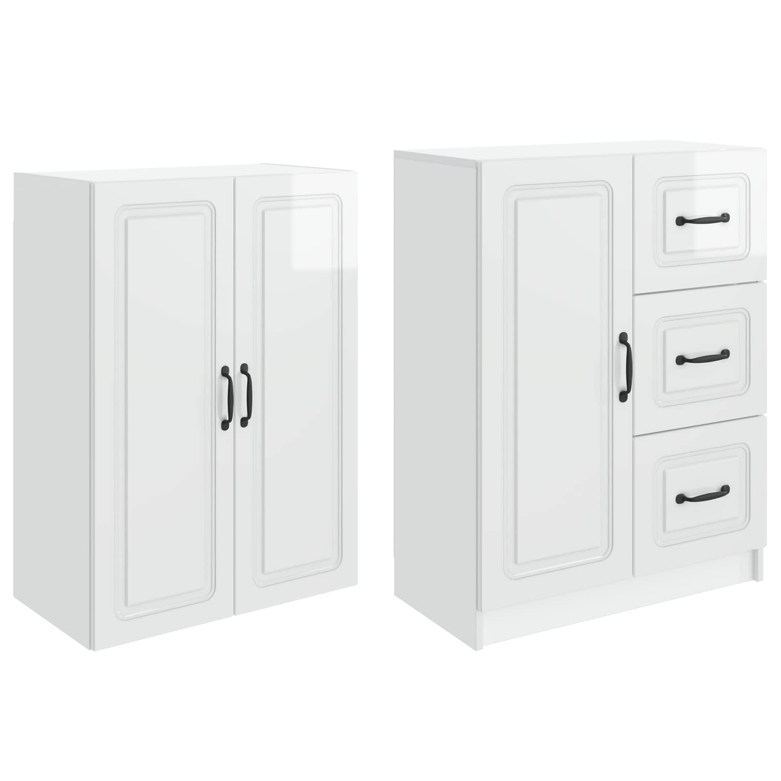 Ensemble de Meubles 2 pc Blanc brillant Bois d'ingénierie - XIOS