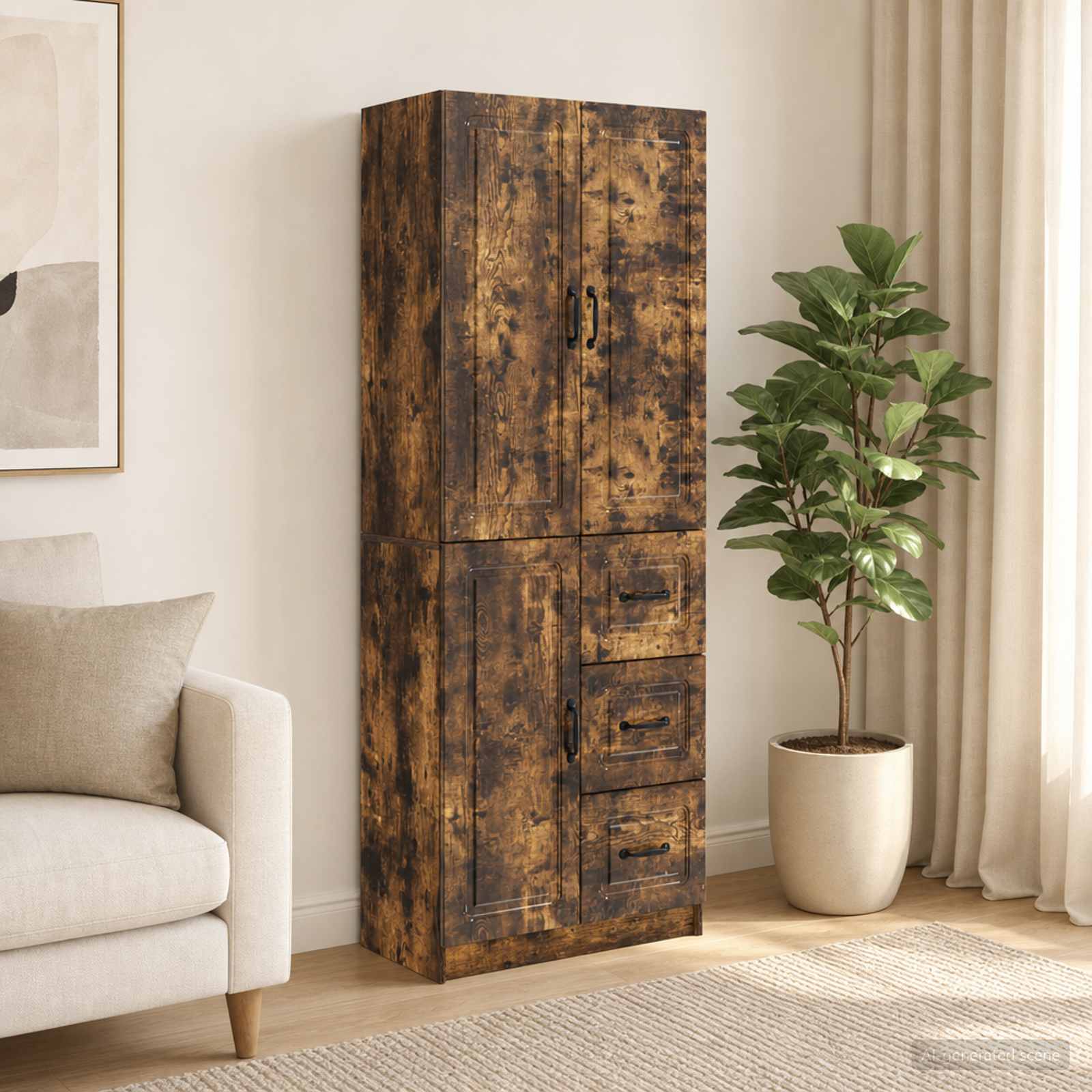 Ensemble de Meubles 2 pc Chêne fumé Bois d'ingénierie - XIOS