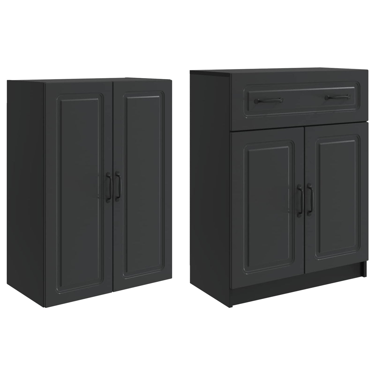 Ensemble de Meubles 2 pc Noir Bois d'ingénierie - XIOS