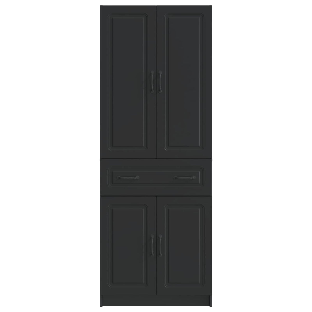 Ensemble de Meubles 2 pc Noir Bois d'ingénierie