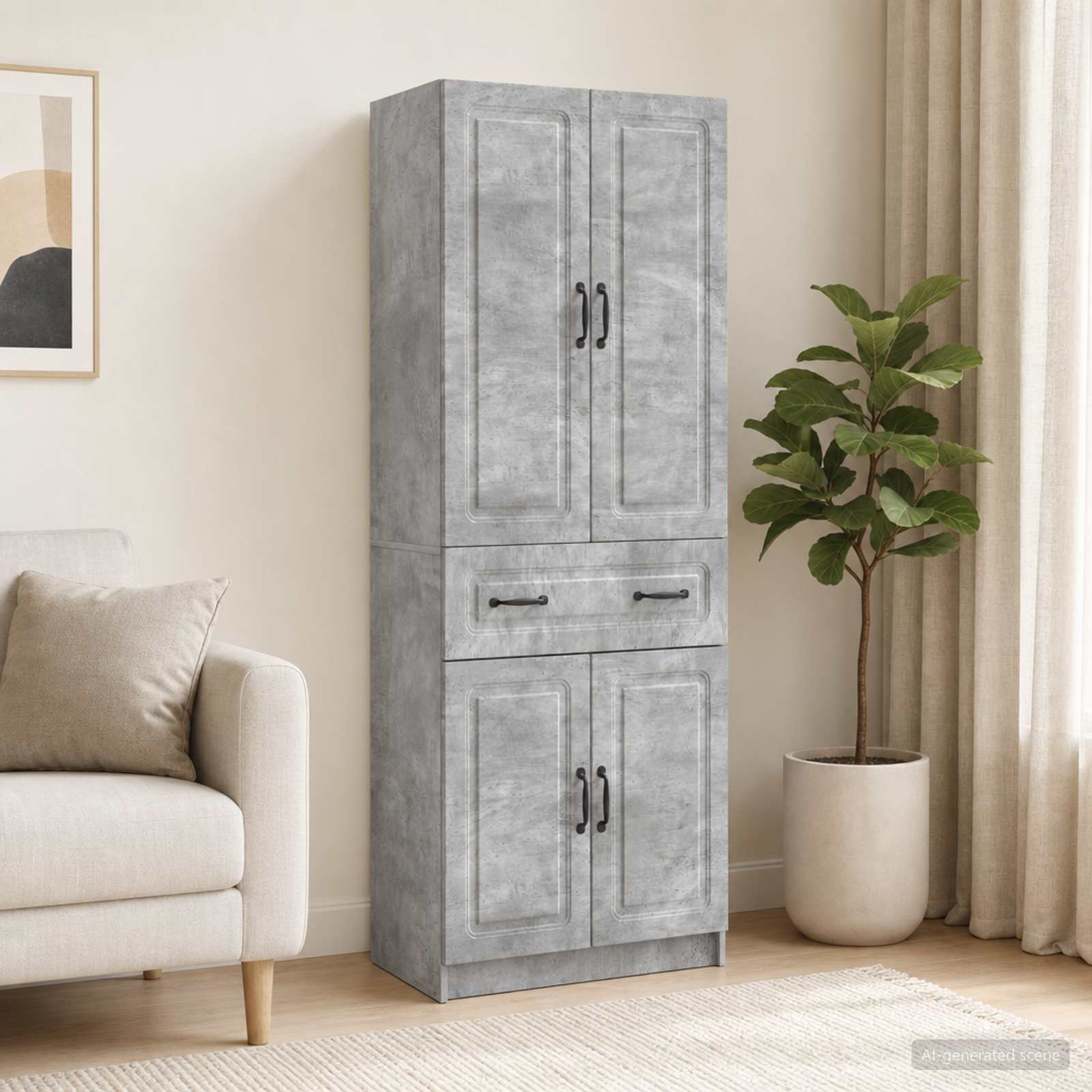 Ensemble de Meubles 2 pc Gris béton Bois d'ingénierie - XIOS