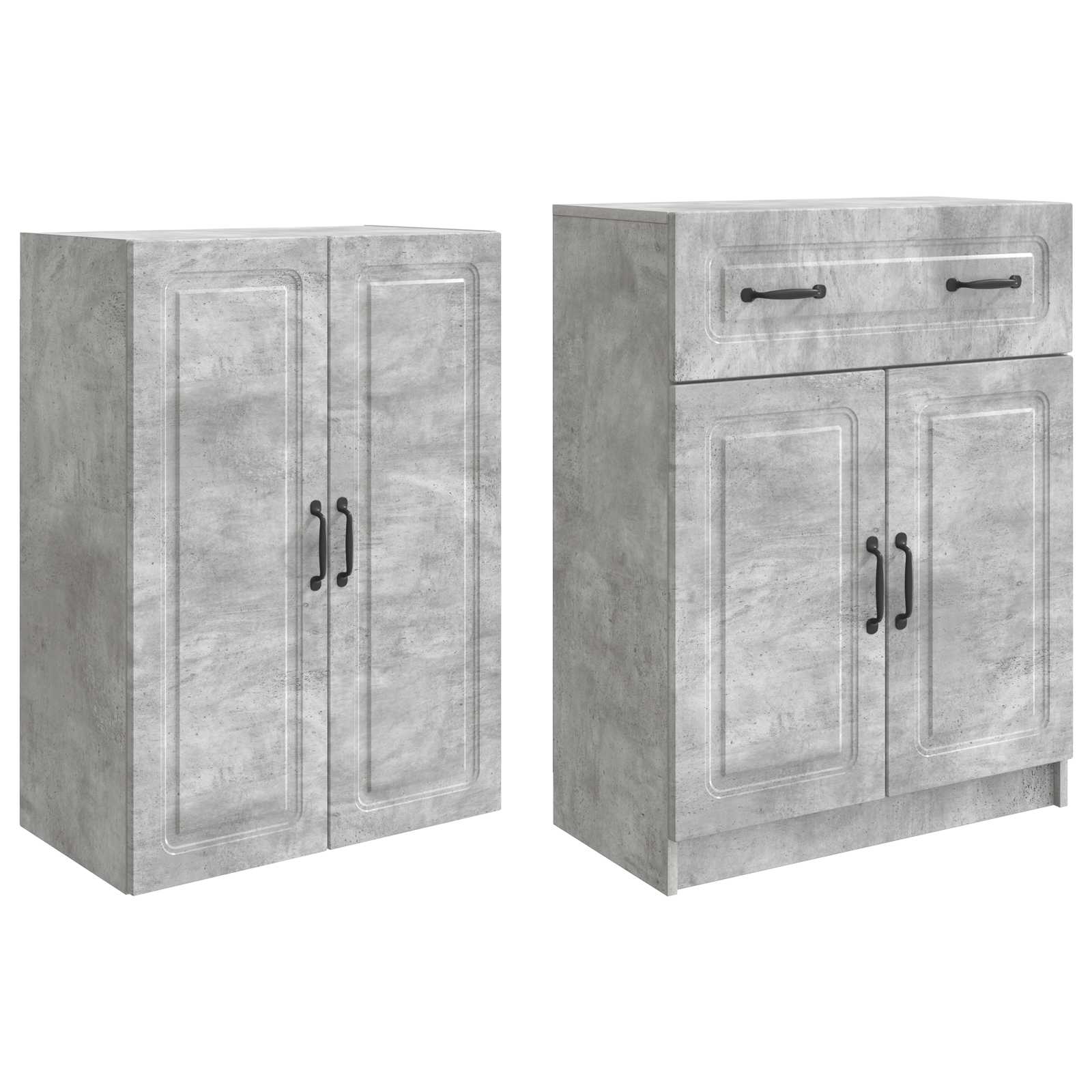 Ensemble de Meubles 2 pc Gris béton Bois d'ingénierie - XIOS