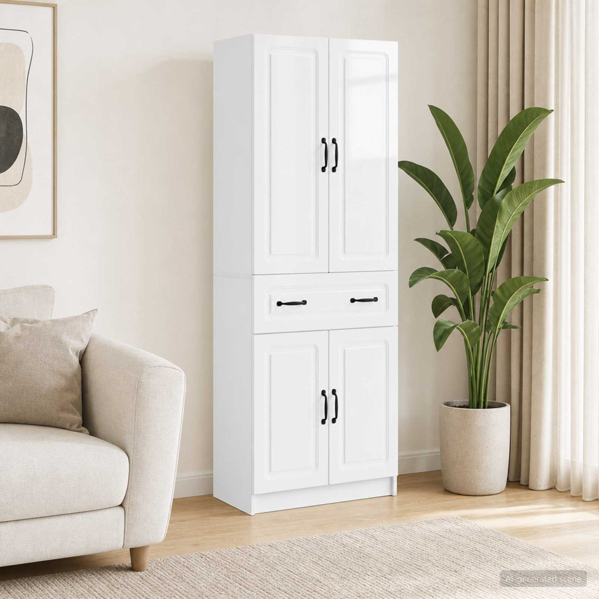 Ensemble de Meubles 2 pc Blanc brillant Bois d'ingénierie