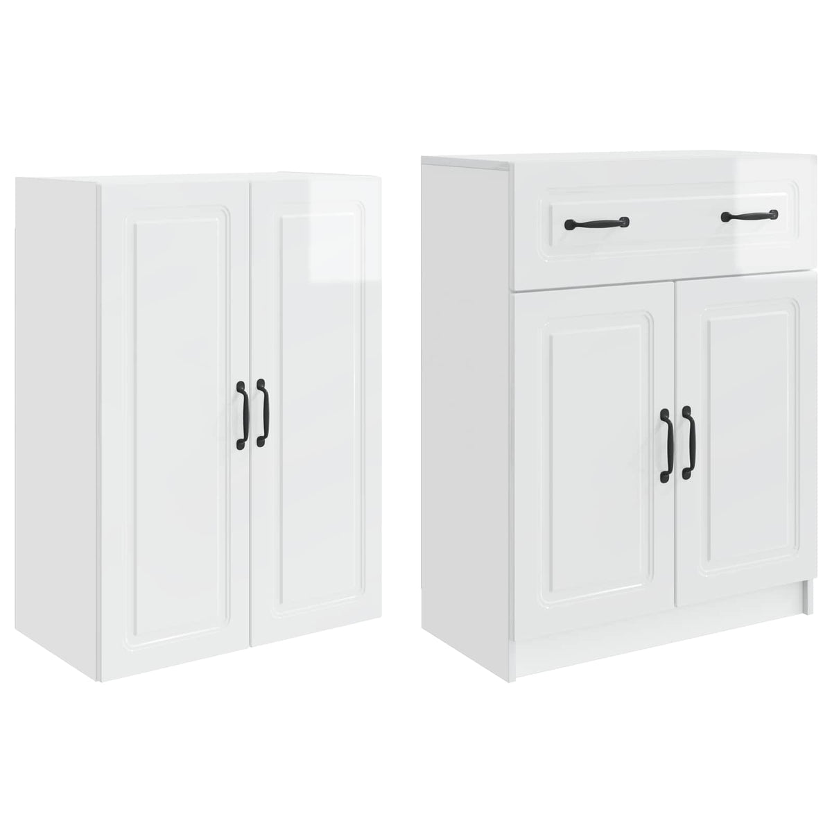Ensemble de Meubles 2 pc Blanc brillant Bois d'ingénierie - XIOS