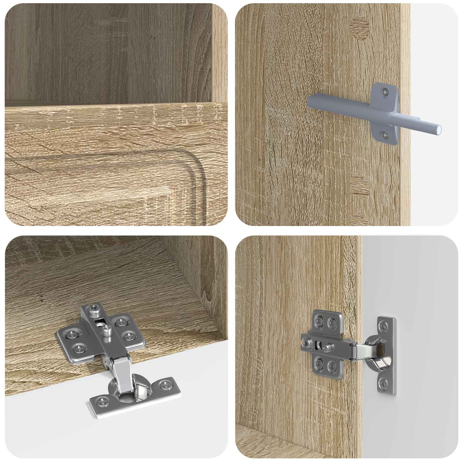 Meuble TV LED 5 pièces Chêne Sonoma Bois d'ingénierie