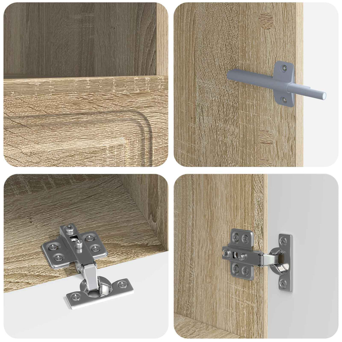 Meuble TV LED UTRECHT 3 pc Chêne Sonoma Bois d'ingénierie