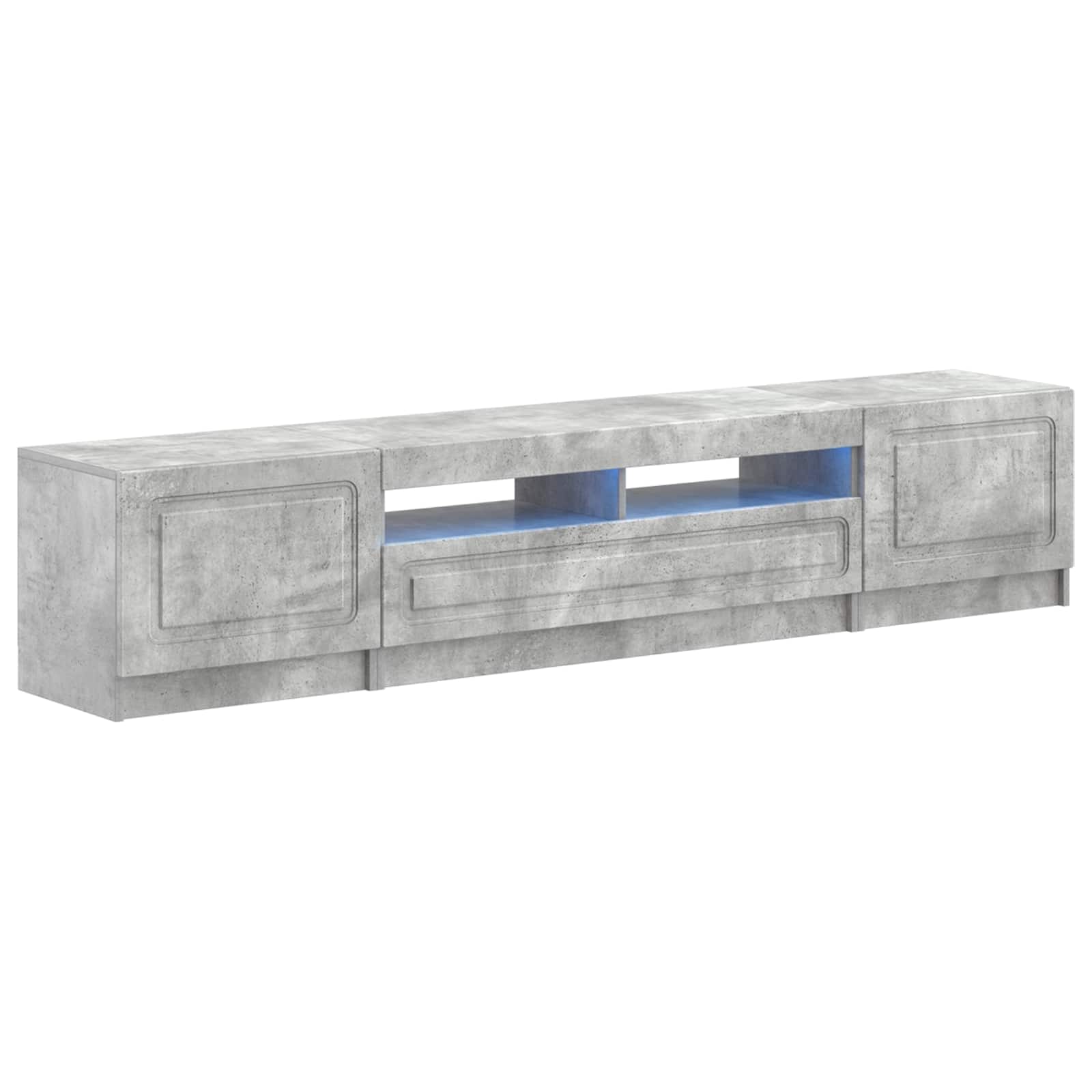 Meuble TV LED 5 pièces Gris béton Bois d'ingénierie