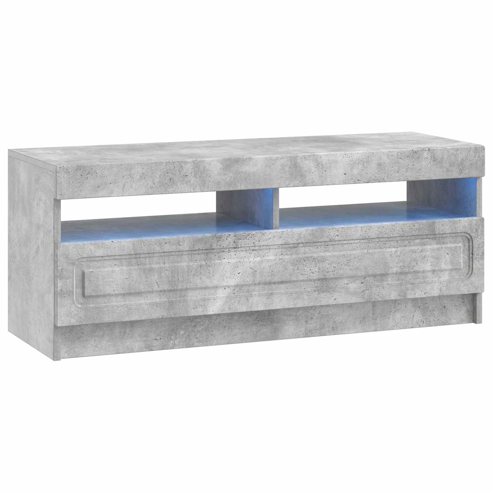 Meuble TV LED 5 pièces Gris béton Bois d'ingénierie