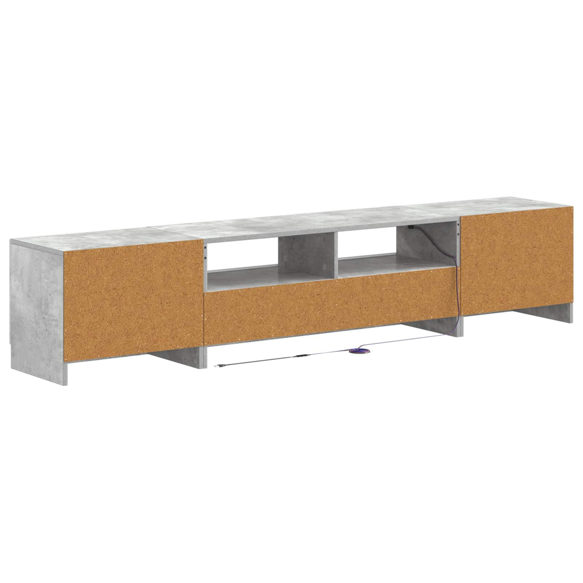 Meuble TV LED UTRECHT 3 pc Gris béton Bois d'ingénierie