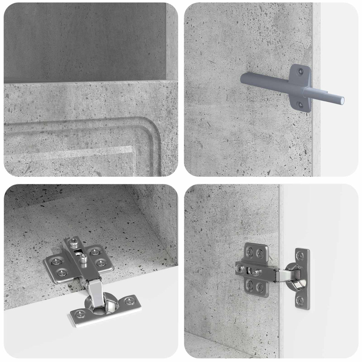 Meuble TV LED UTRECHT 3 pc Gris béton Bois d'ingénierie